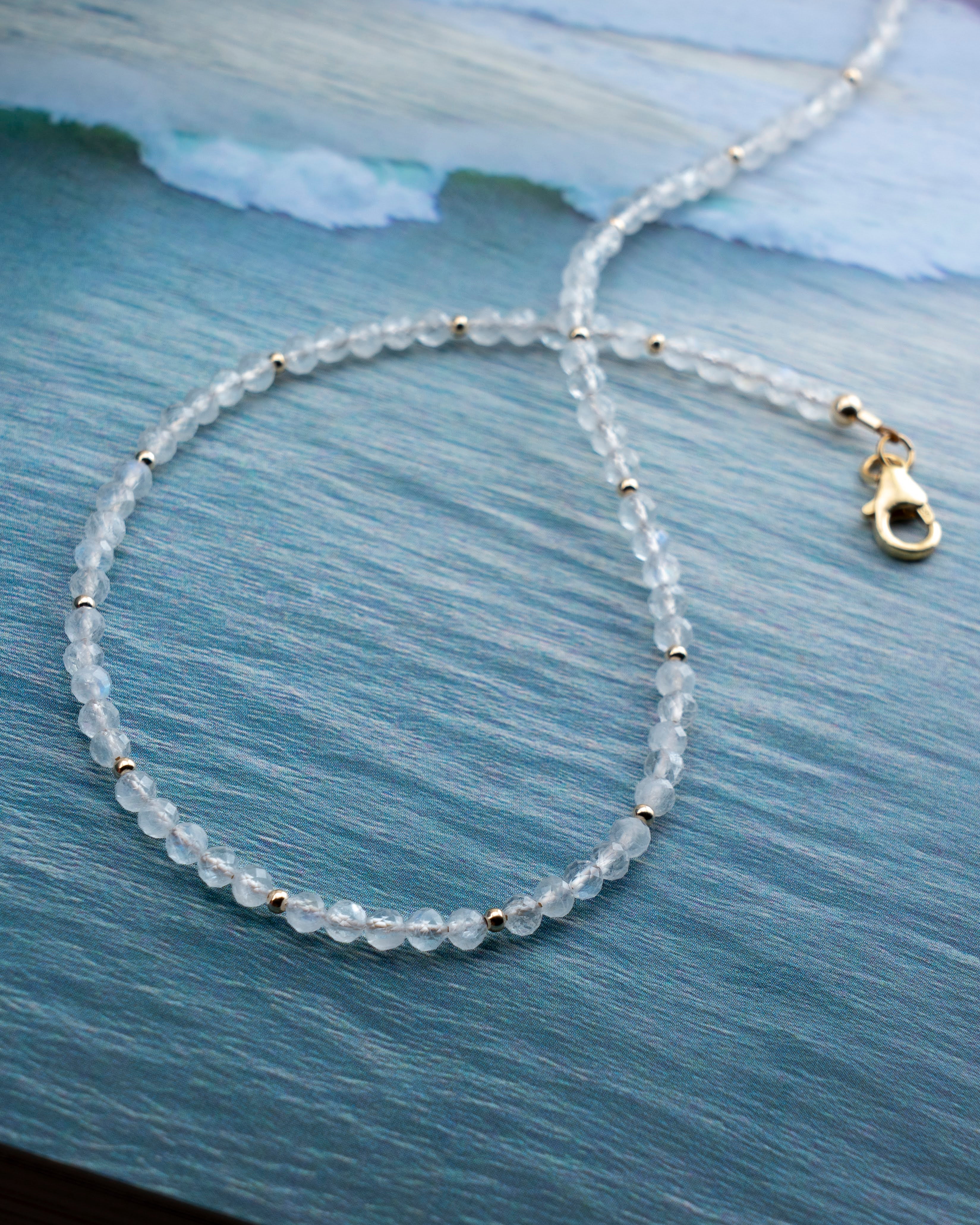 Lunar Glow Rainbow Moonstone Necklace