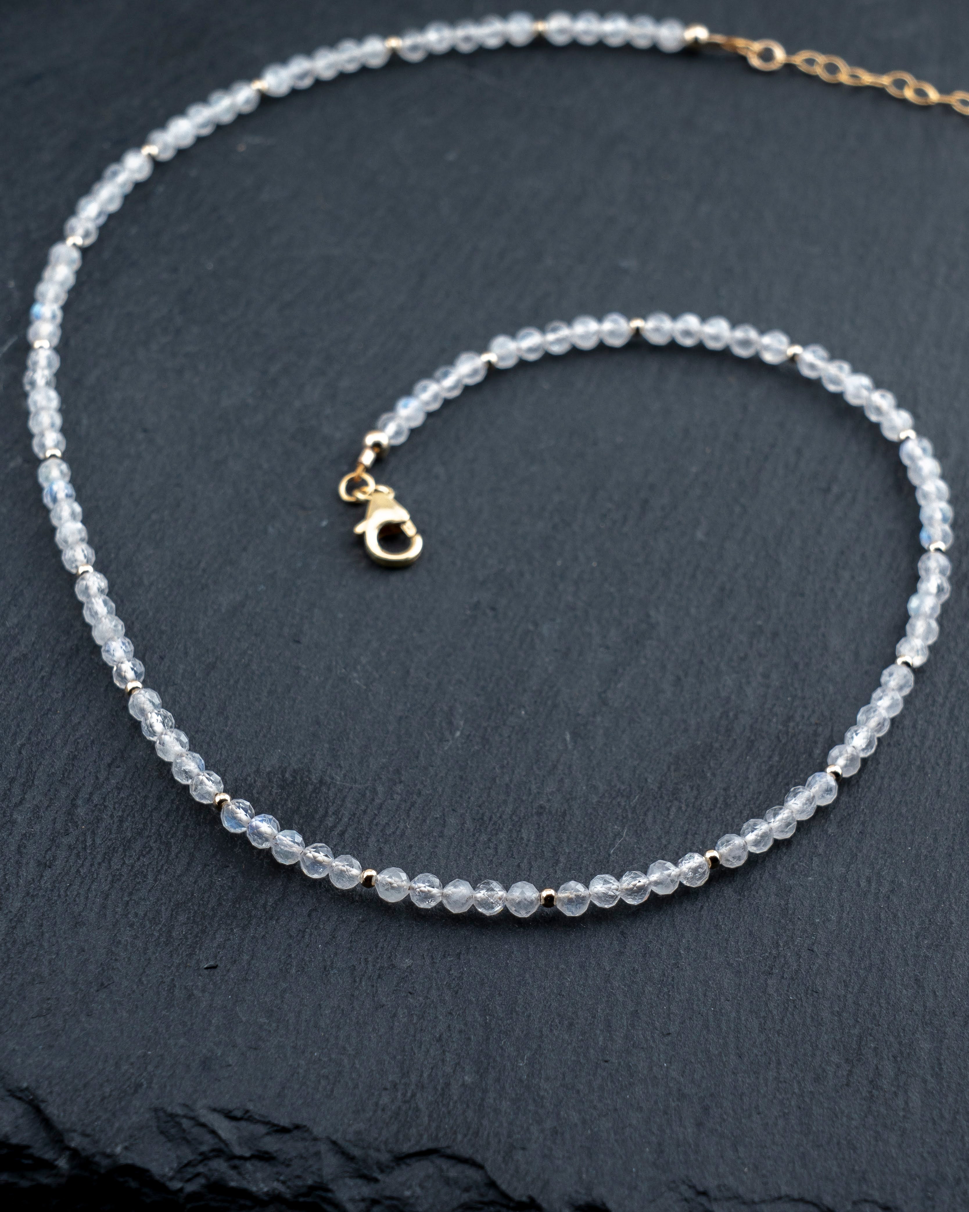 Lunar Glow Rainbow Moonstone Necklace