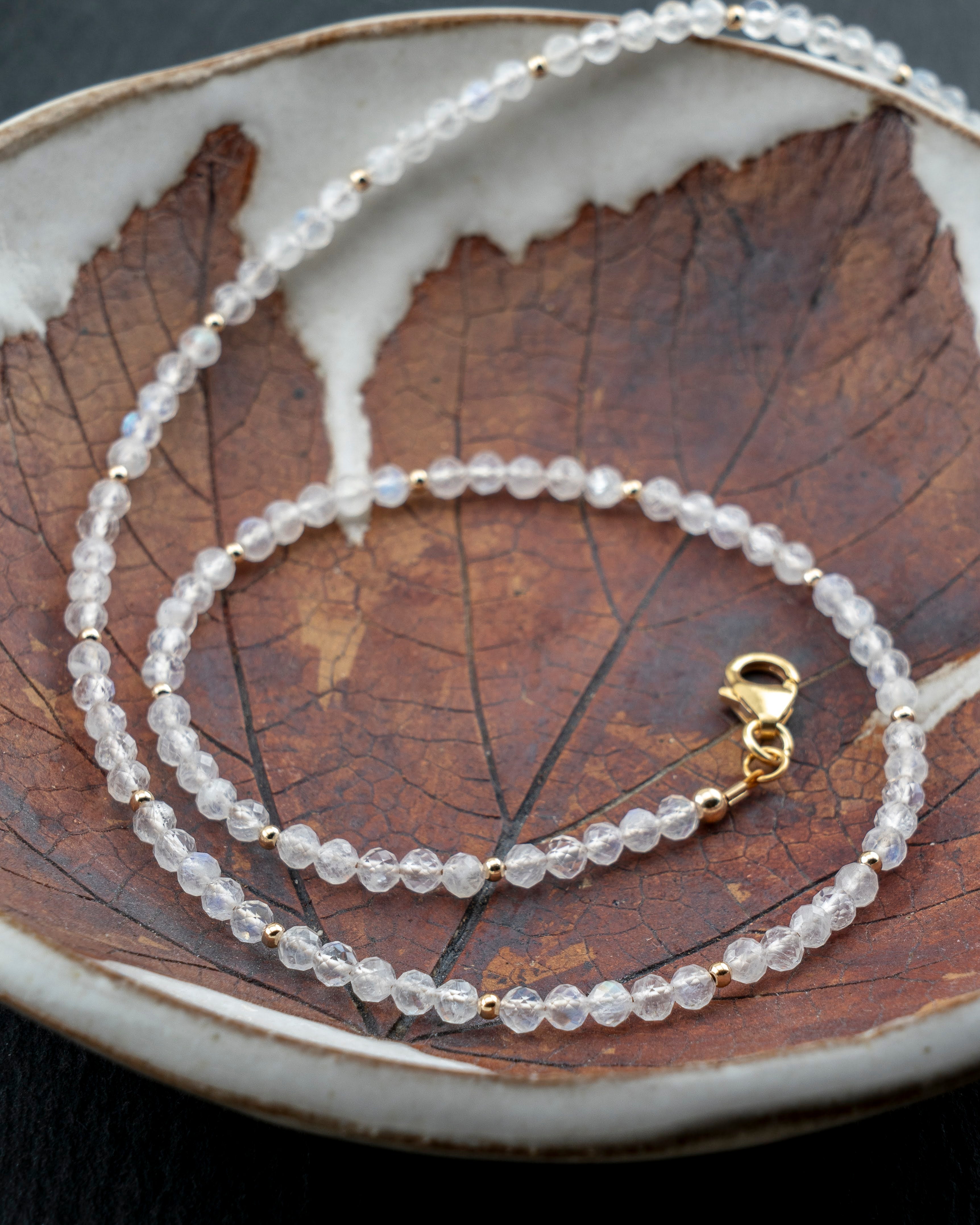 Lunar Glow Rainbow Moonstone Necklace
