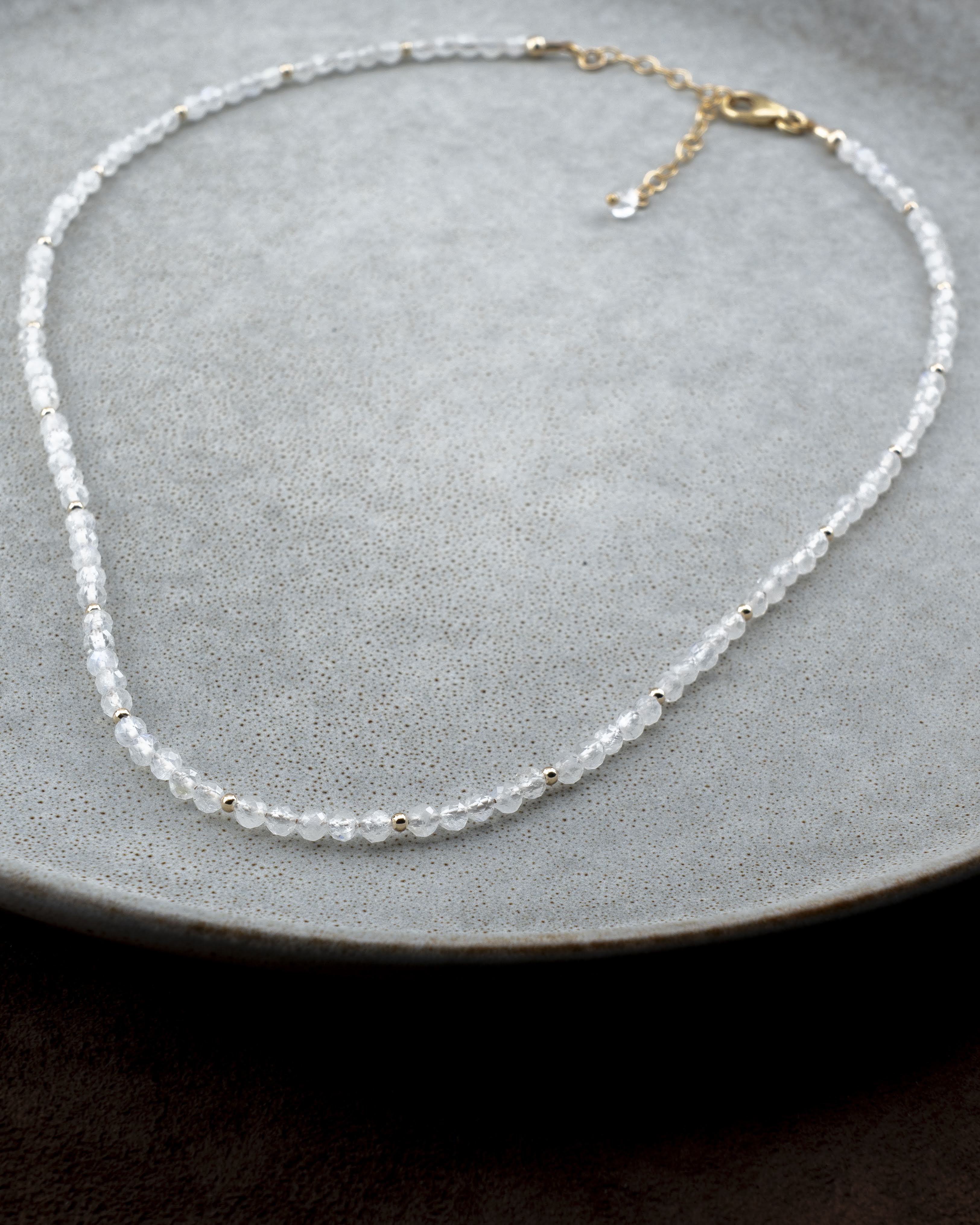 Lunar Glow Rainbow Moonstone Necklace