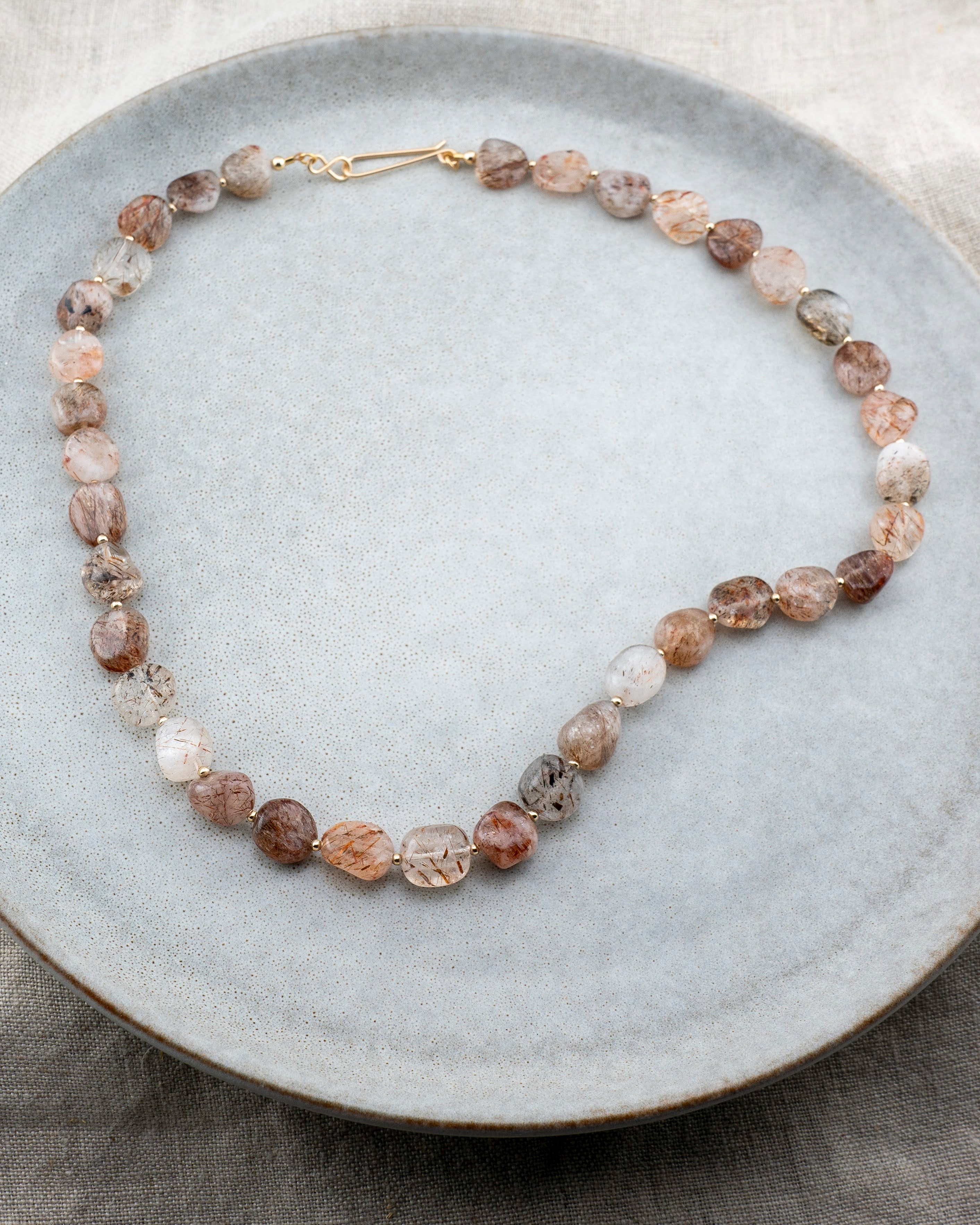 Autumn Harvest Red Rutile Quartz Necklace