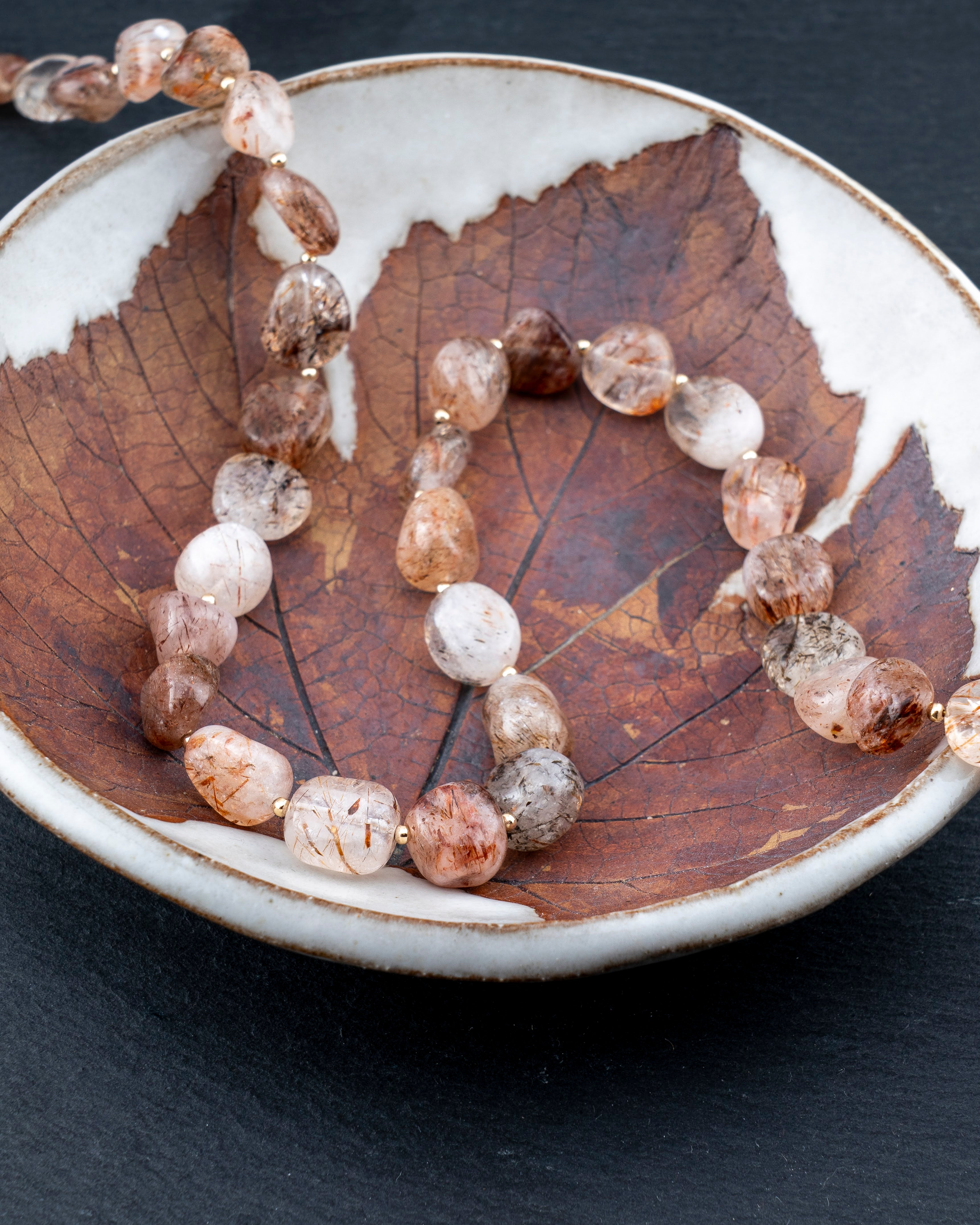 Autumn Harvest Red Rutile Quartz Necklace