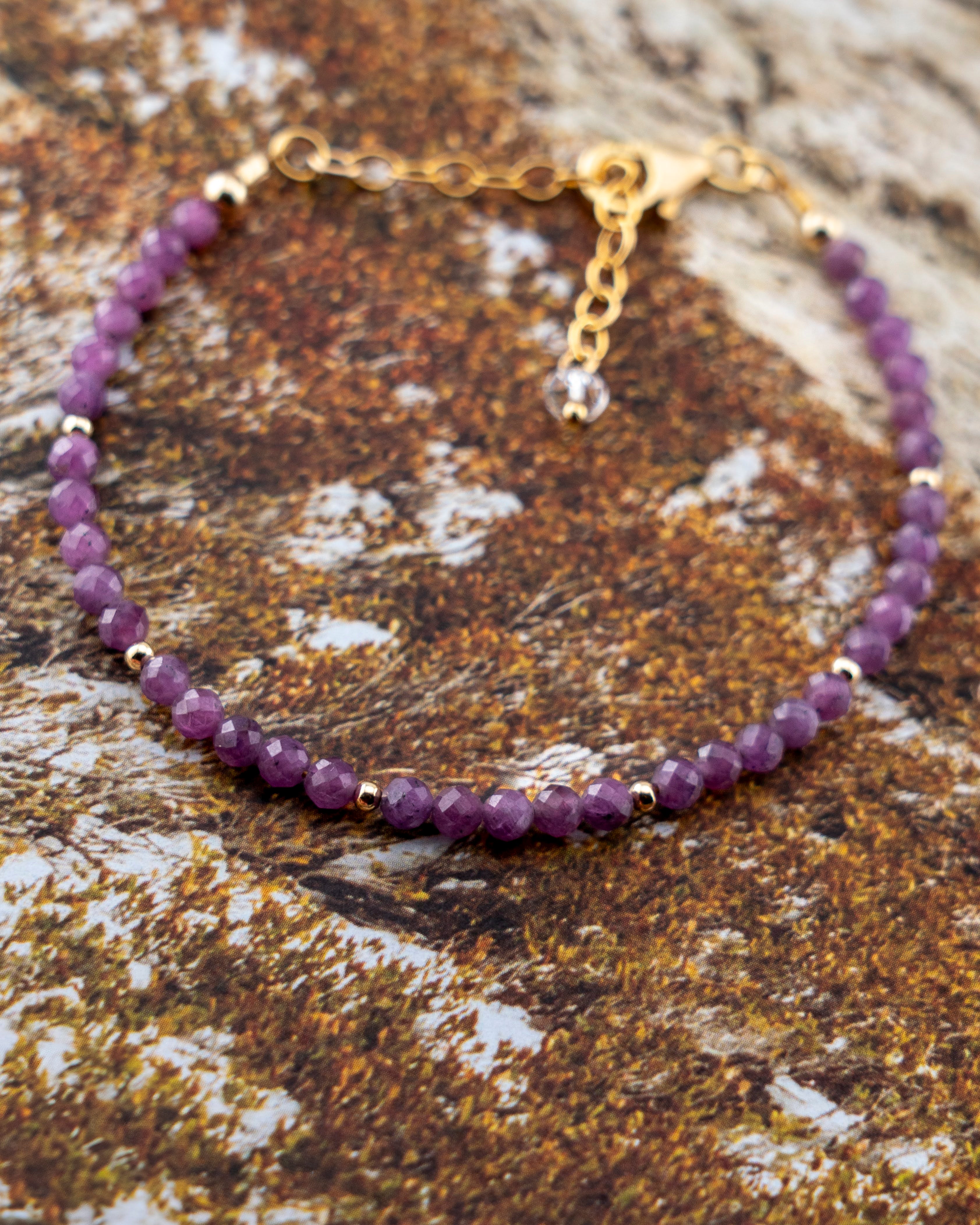 Autumn Orchid Purple Ruby Bracelet