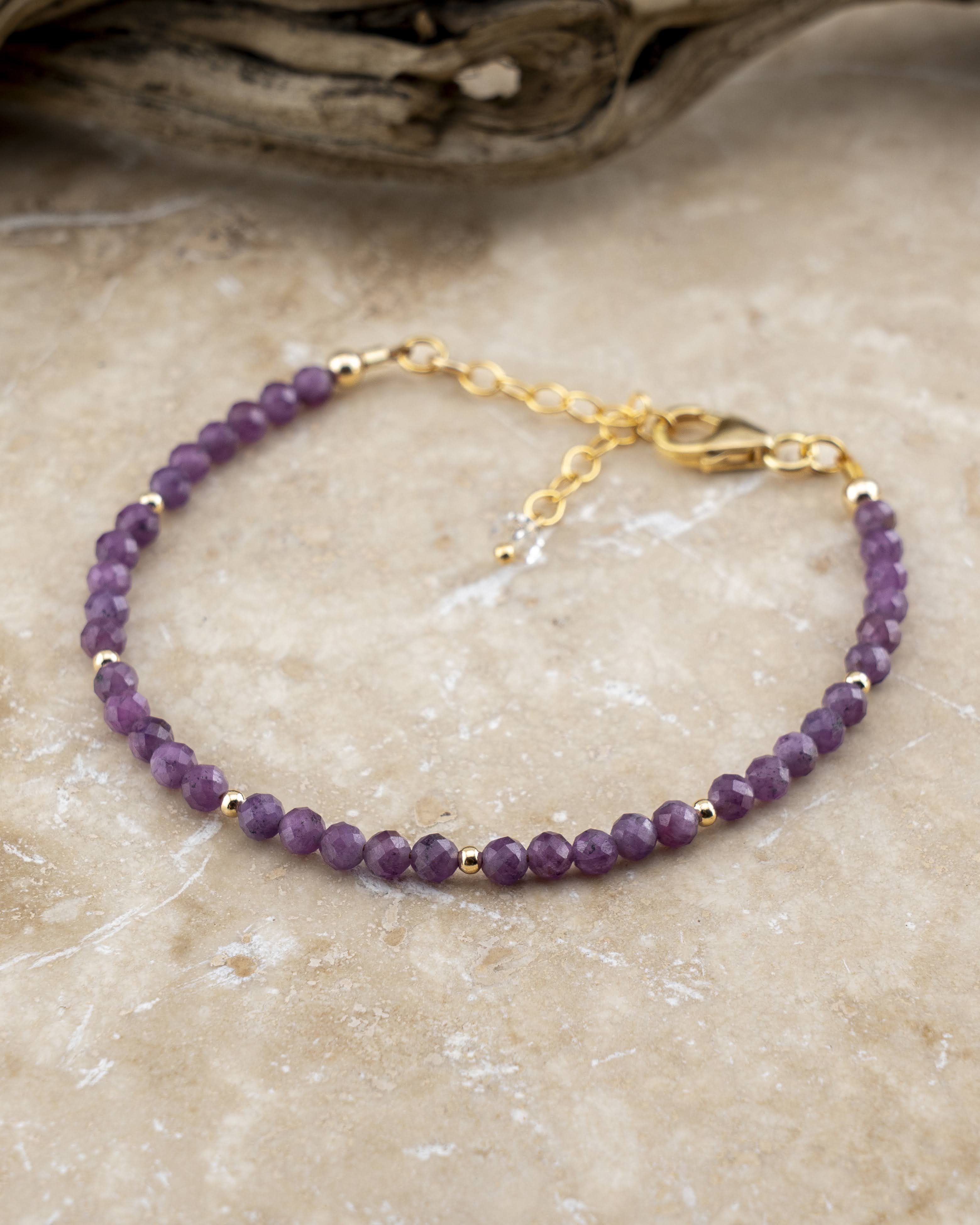 Autumn Orchid Purple Ruby Bracelet