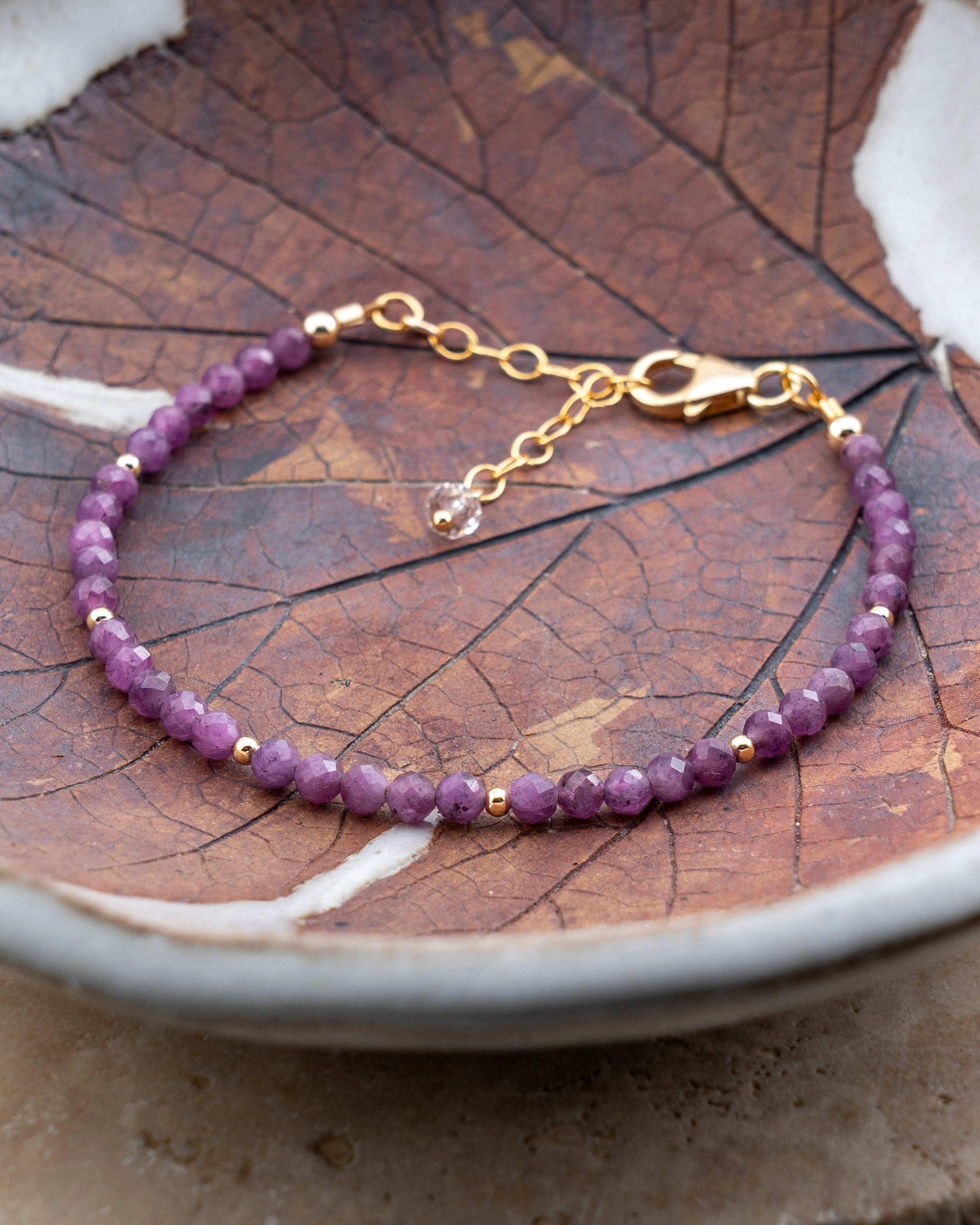 Autumn Orchid Purple Ruby Bracelet