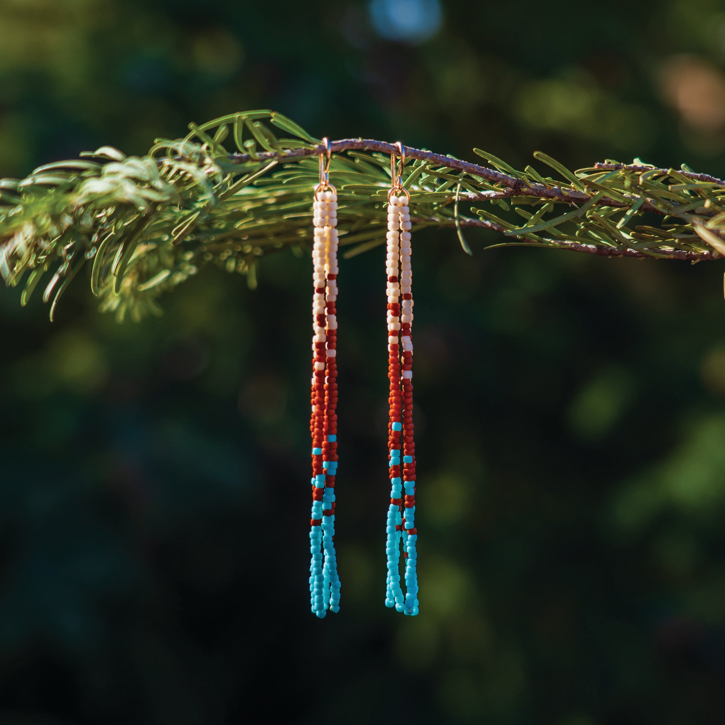 Southwest Wanderer Long Fringe Beaded Earrings