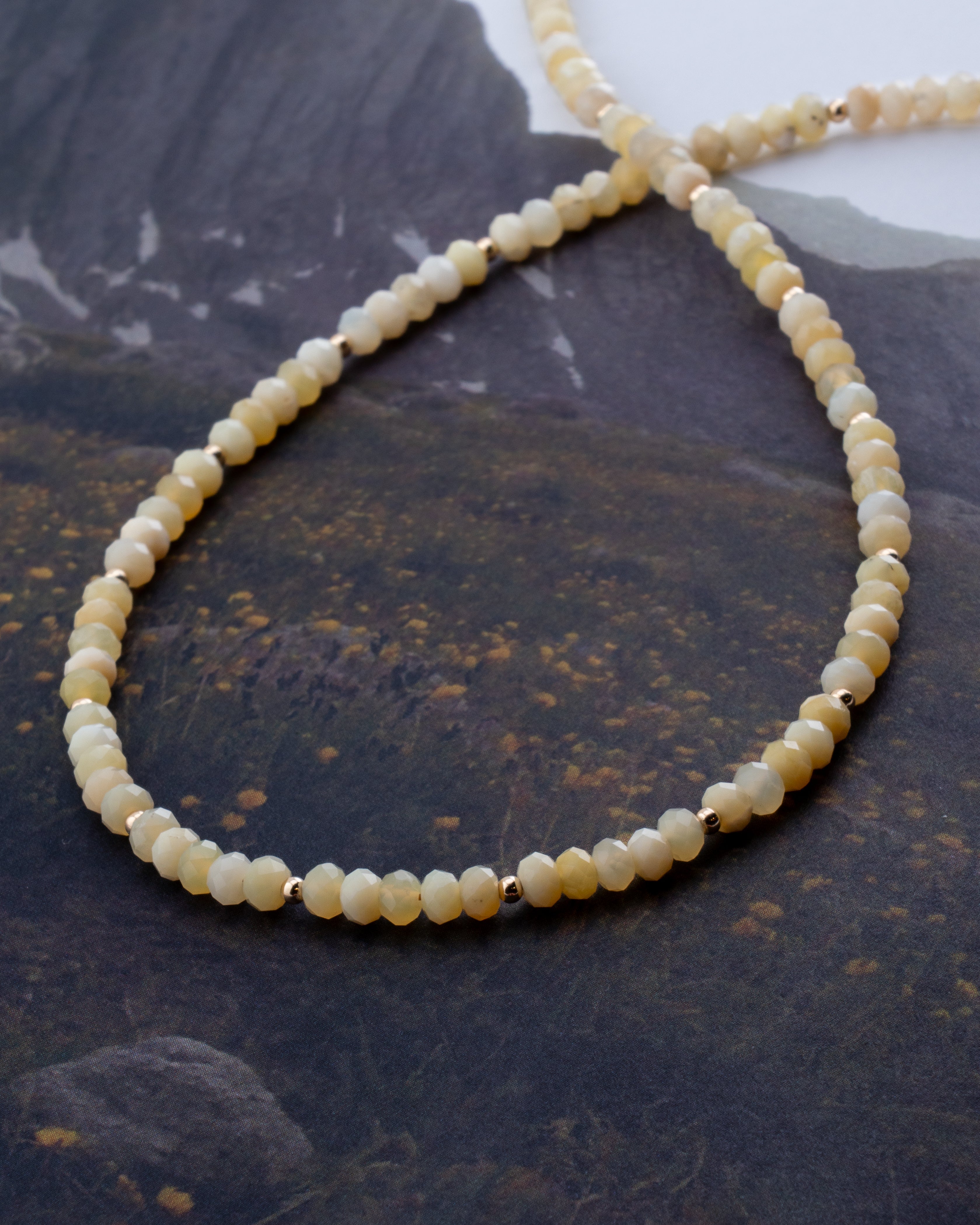Saffron Glow Yellow Opal Necklace