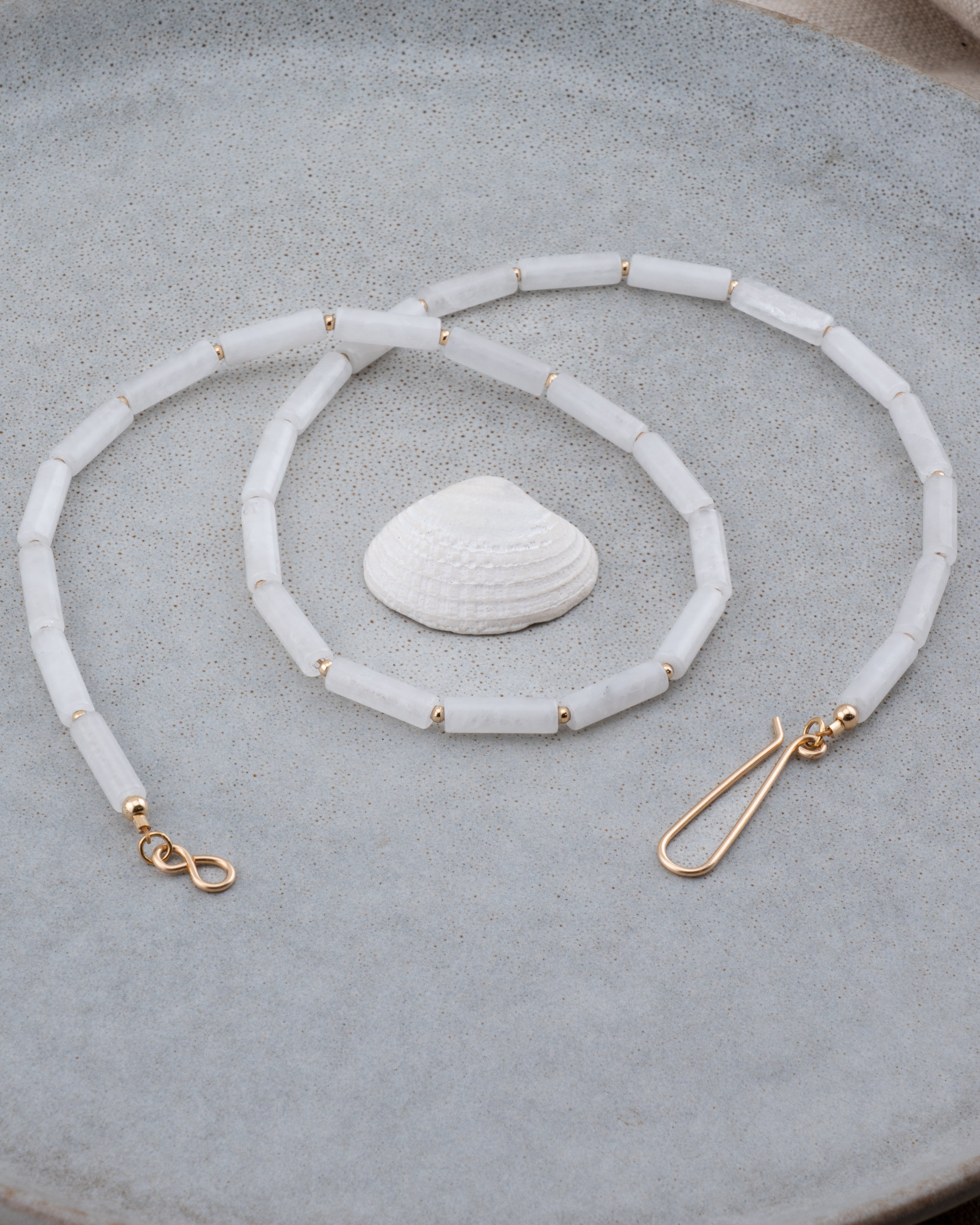 Coastal Mist White Jade Necklace