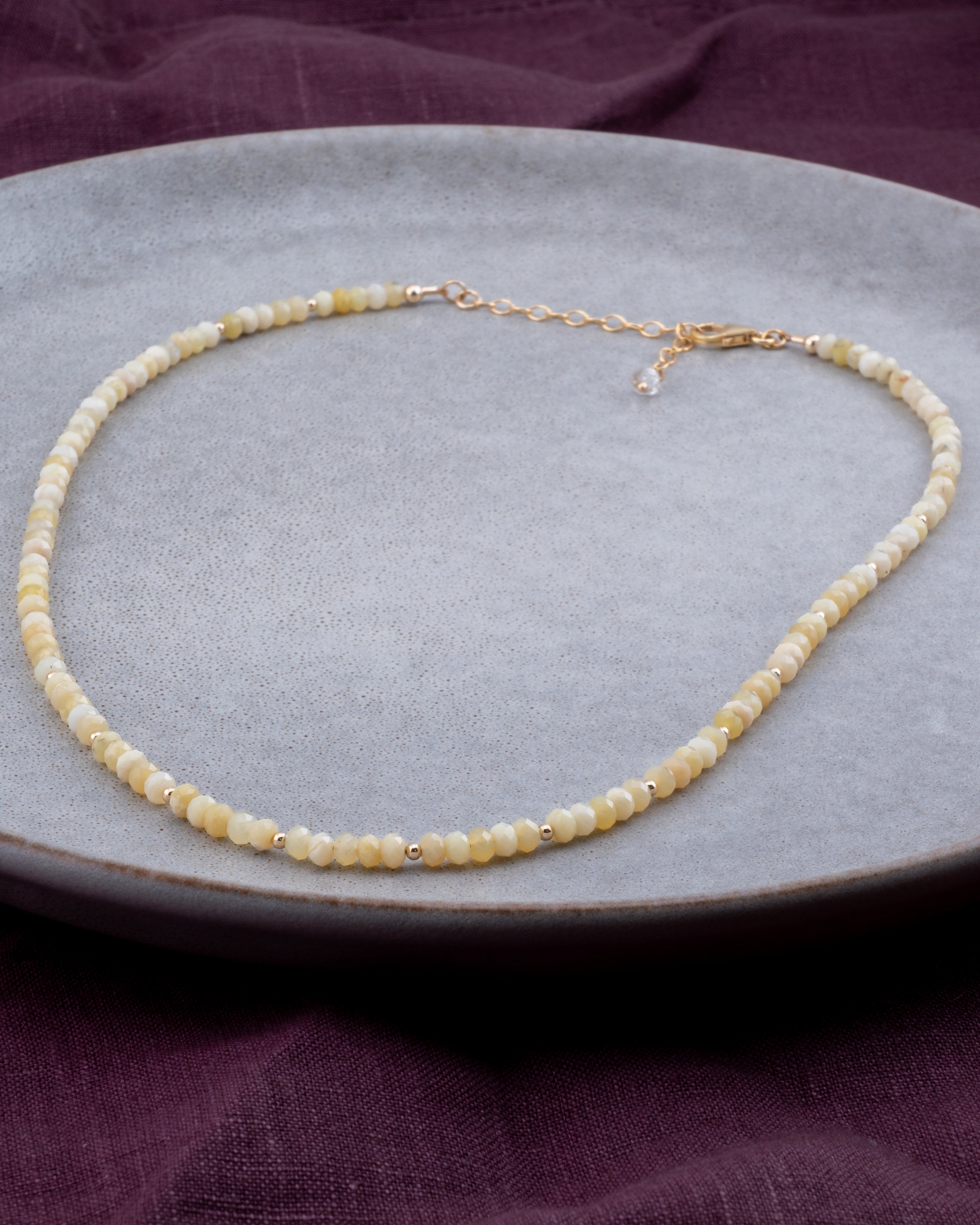 Saffron Glow Yellow Opal Necklace