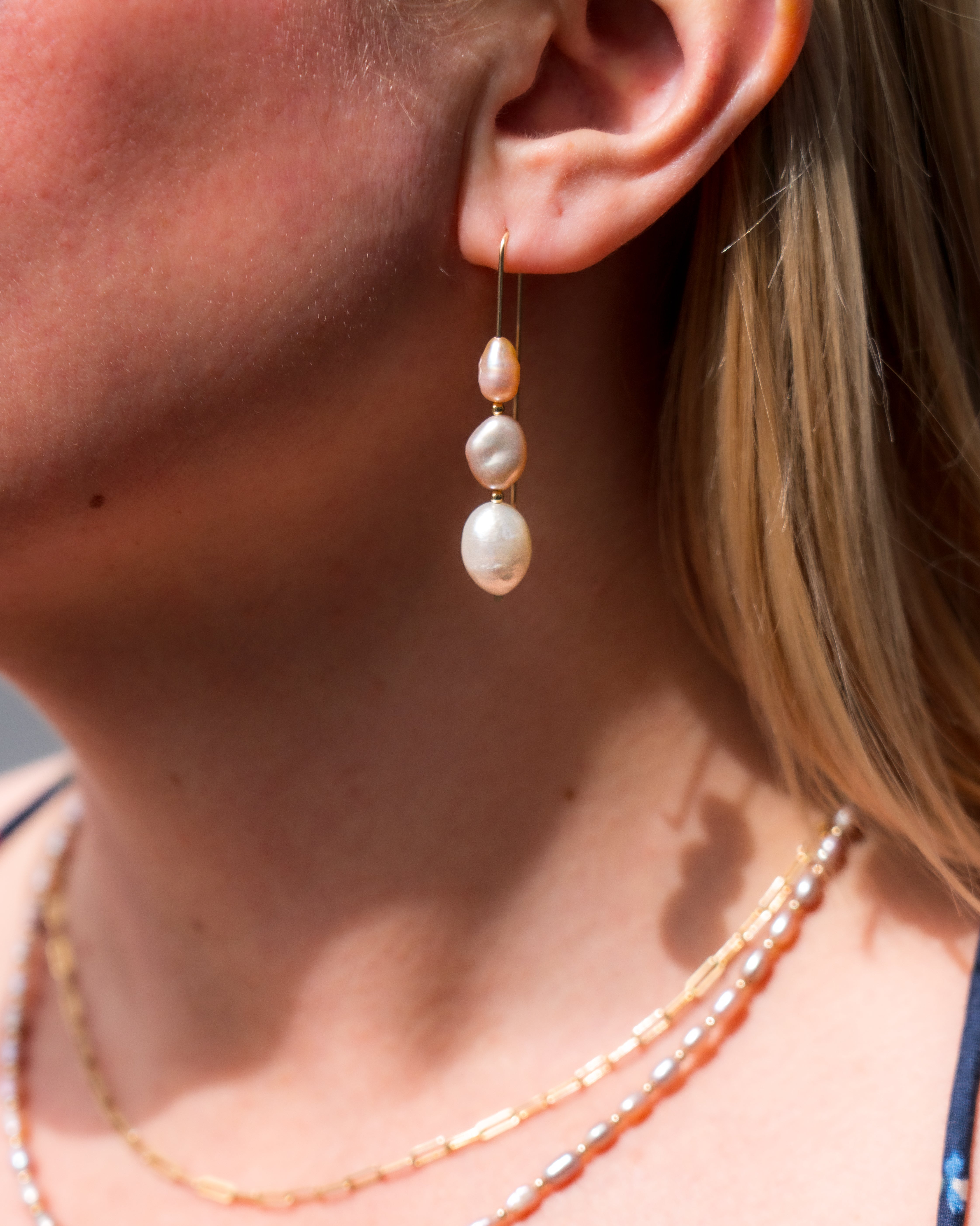 Three Tides Pearl Earrings