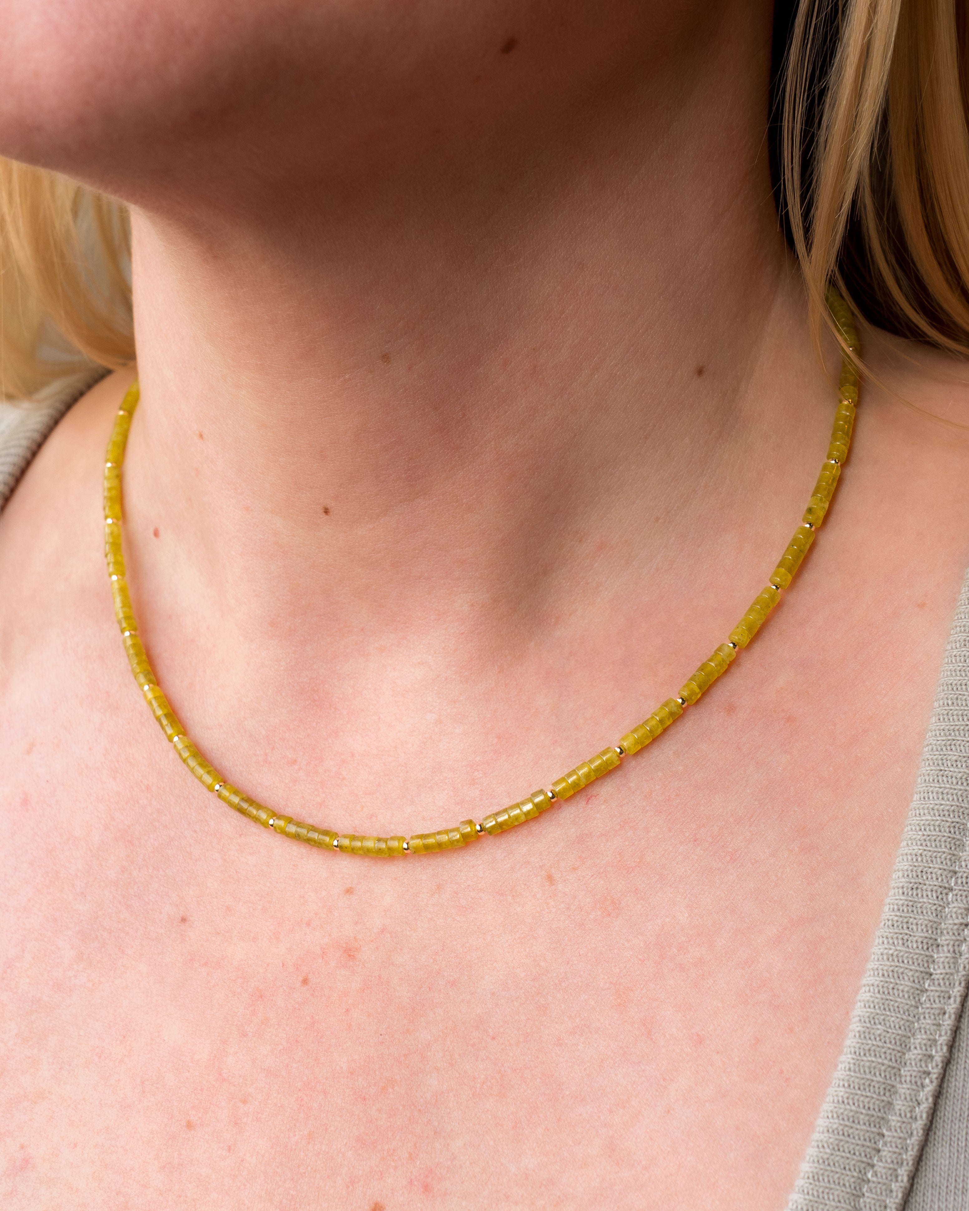 Moss Forest Olive Jade Necklace