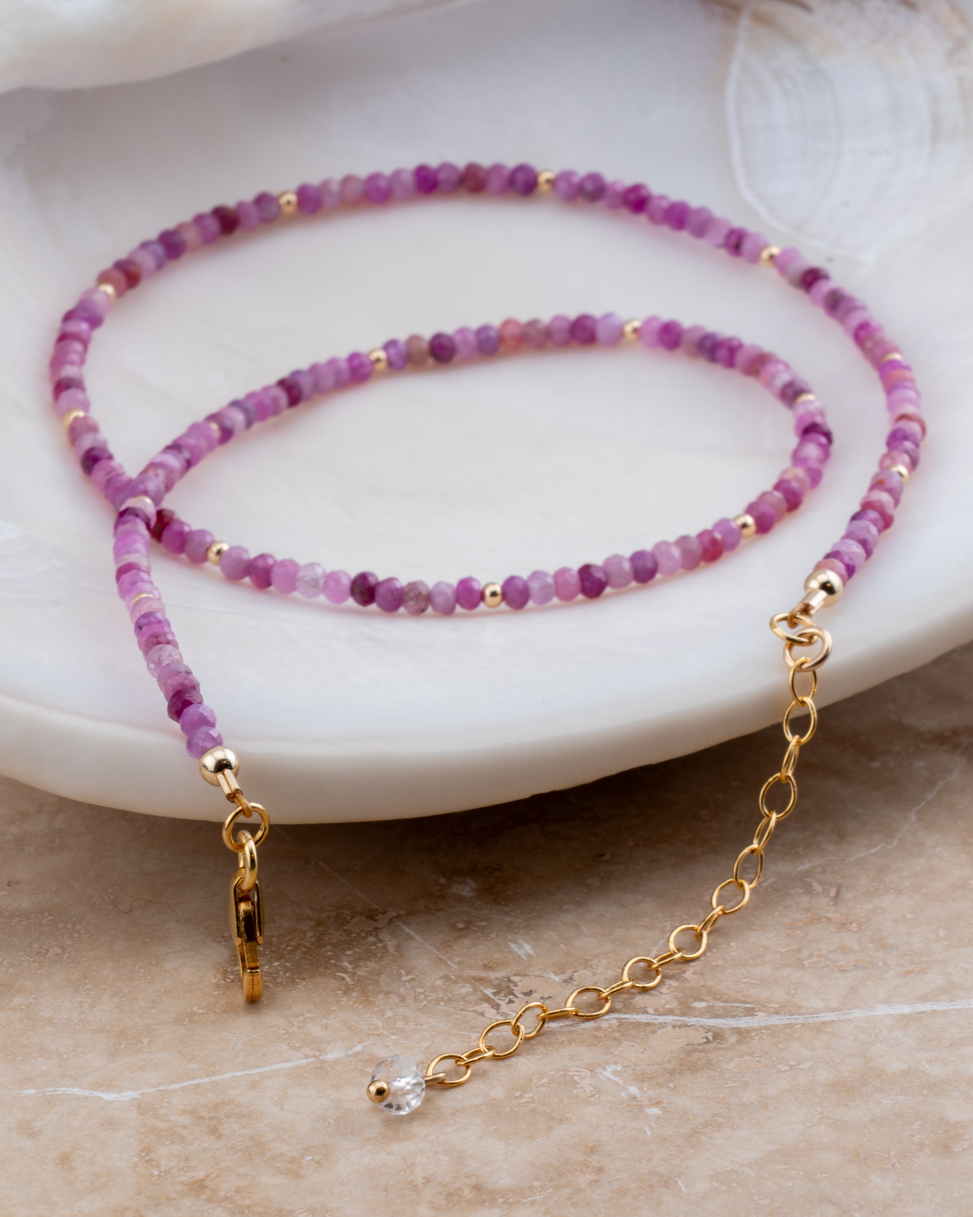 Desert Bloom Pink Ruby Necklace