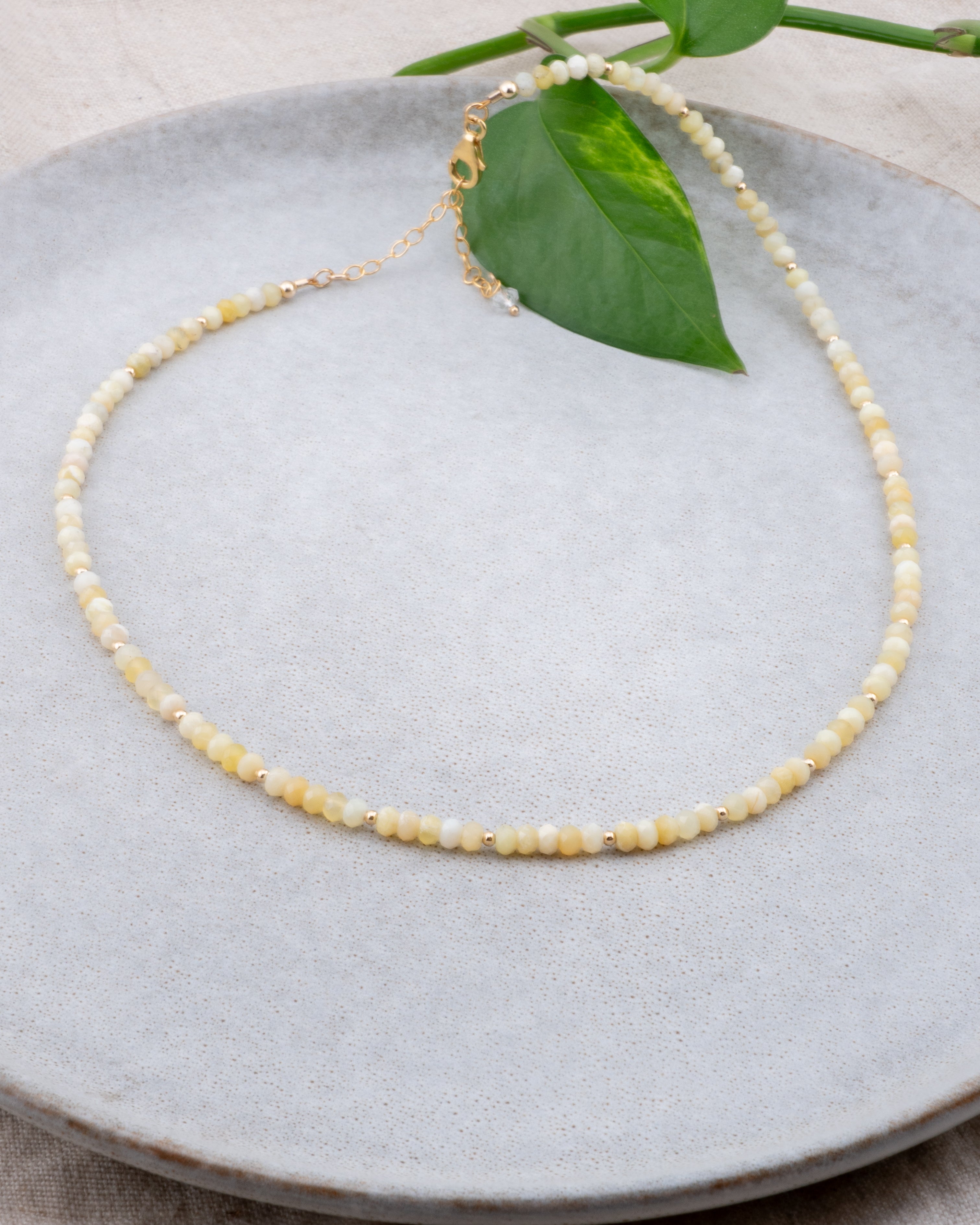 Saffron Glow Yellow Opal Necklace