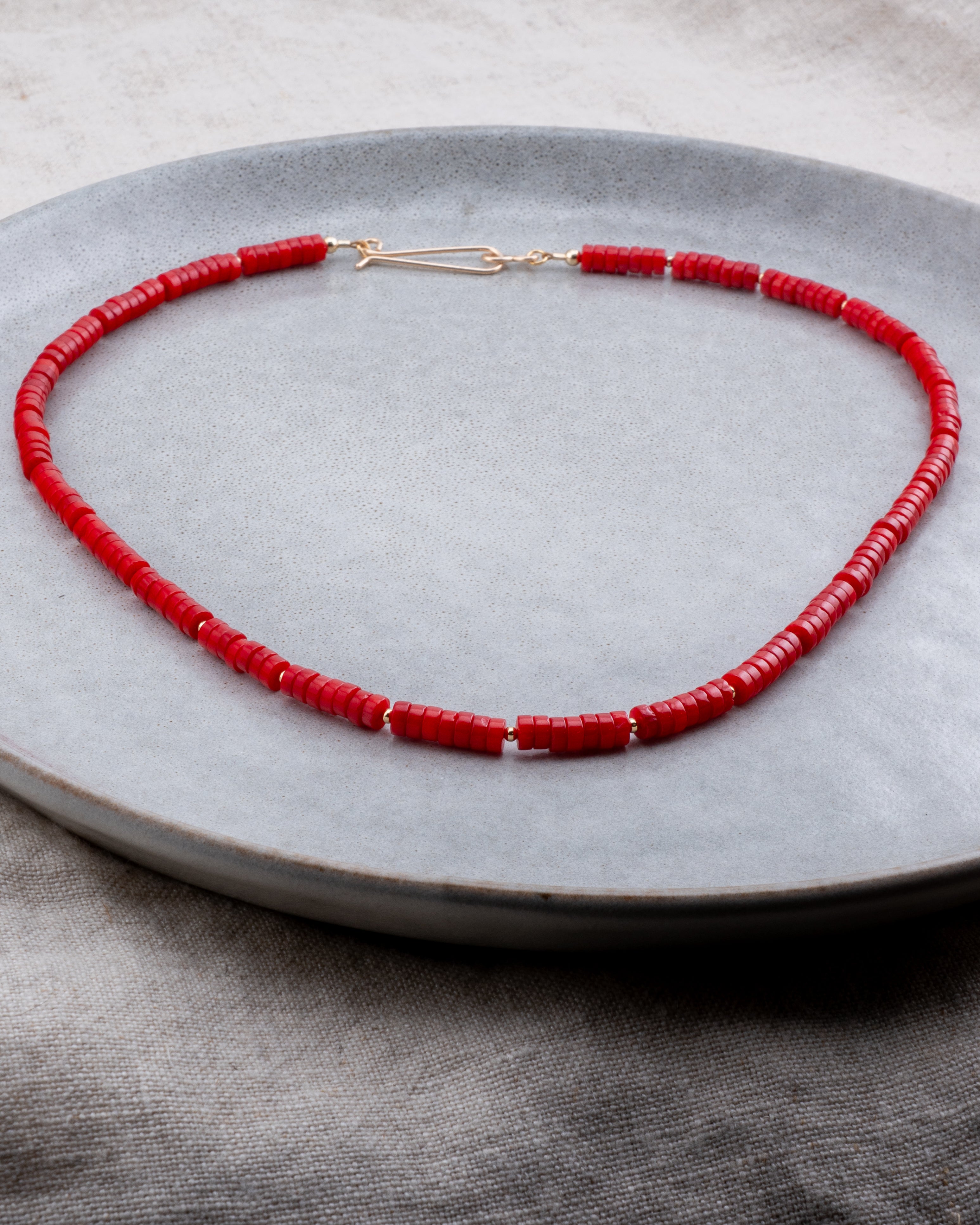 Vermillion Shores Red Coral Necklace
