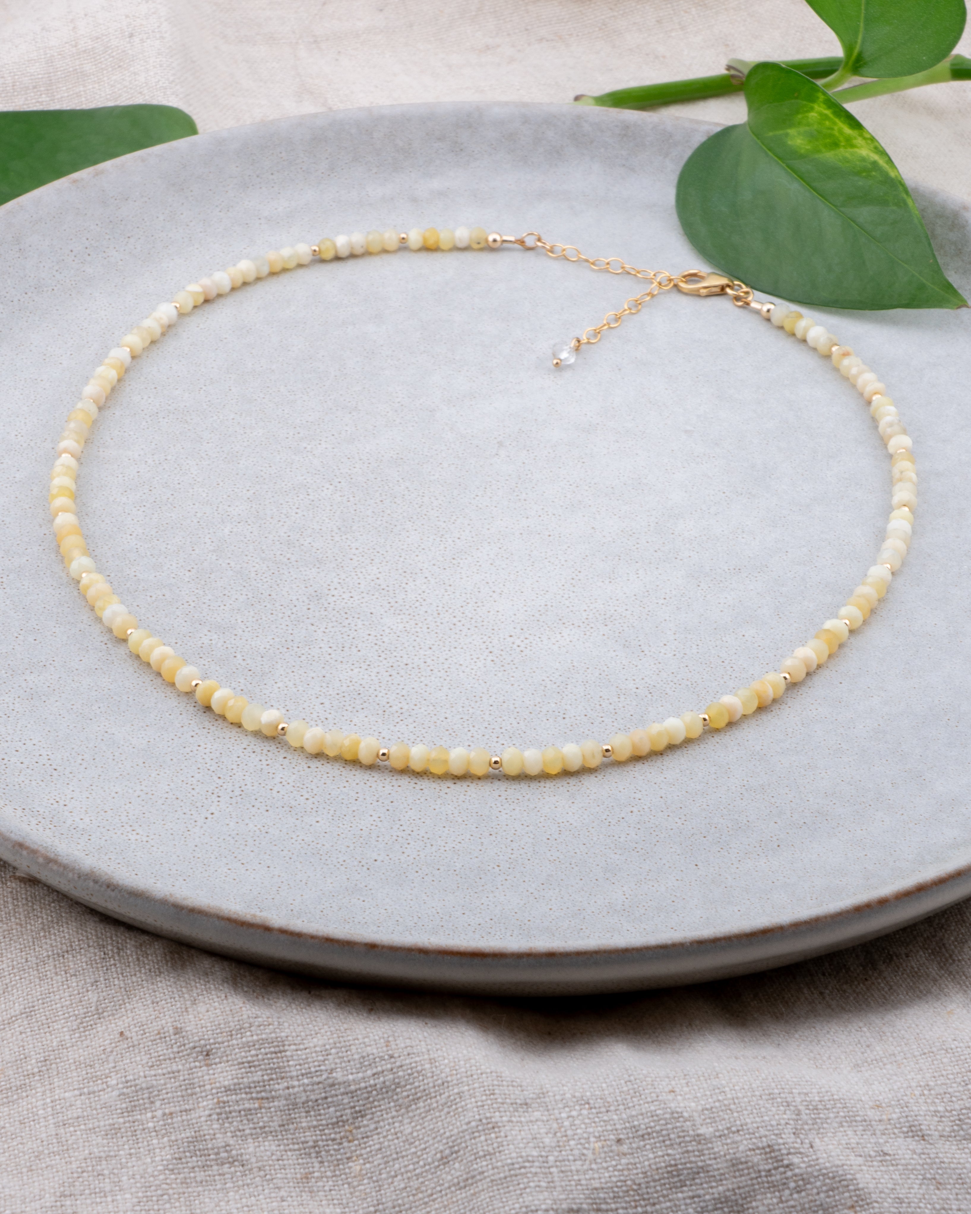Saffron Glow Yellow Opal Necklace