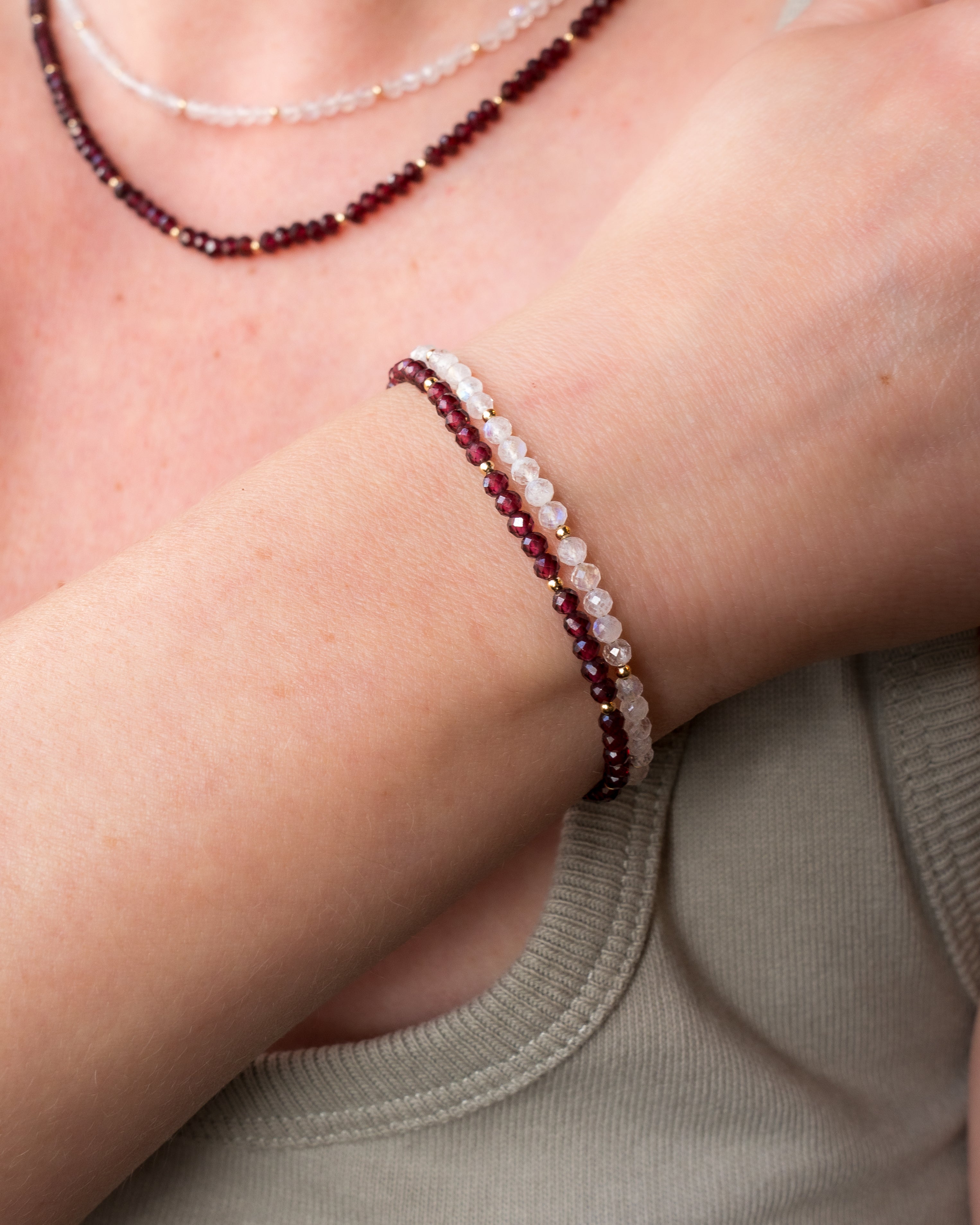 Lunar Glow Rainbow Moonstone Bracelet