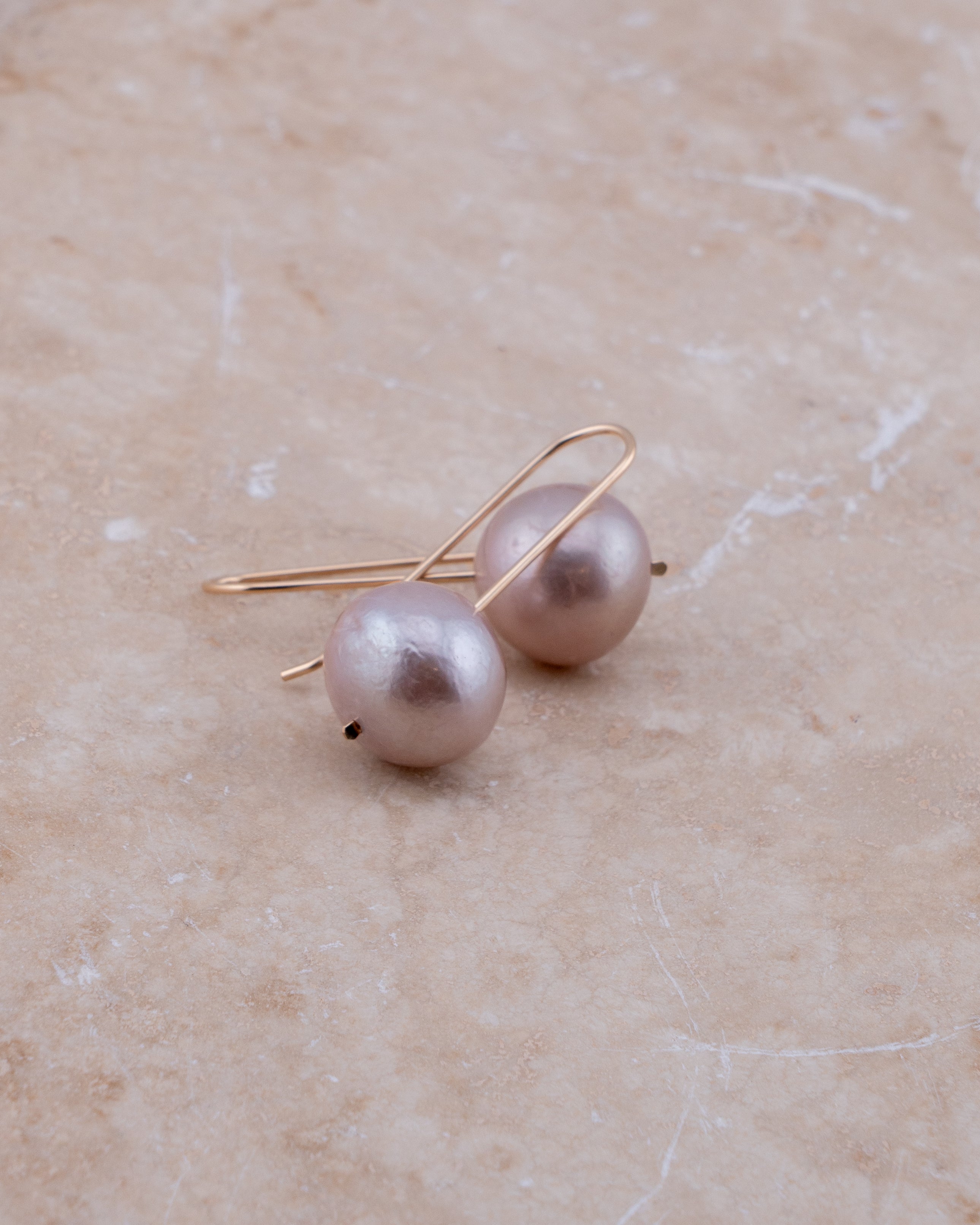 Misty Orchid Mauve Edison Pearl Earrings