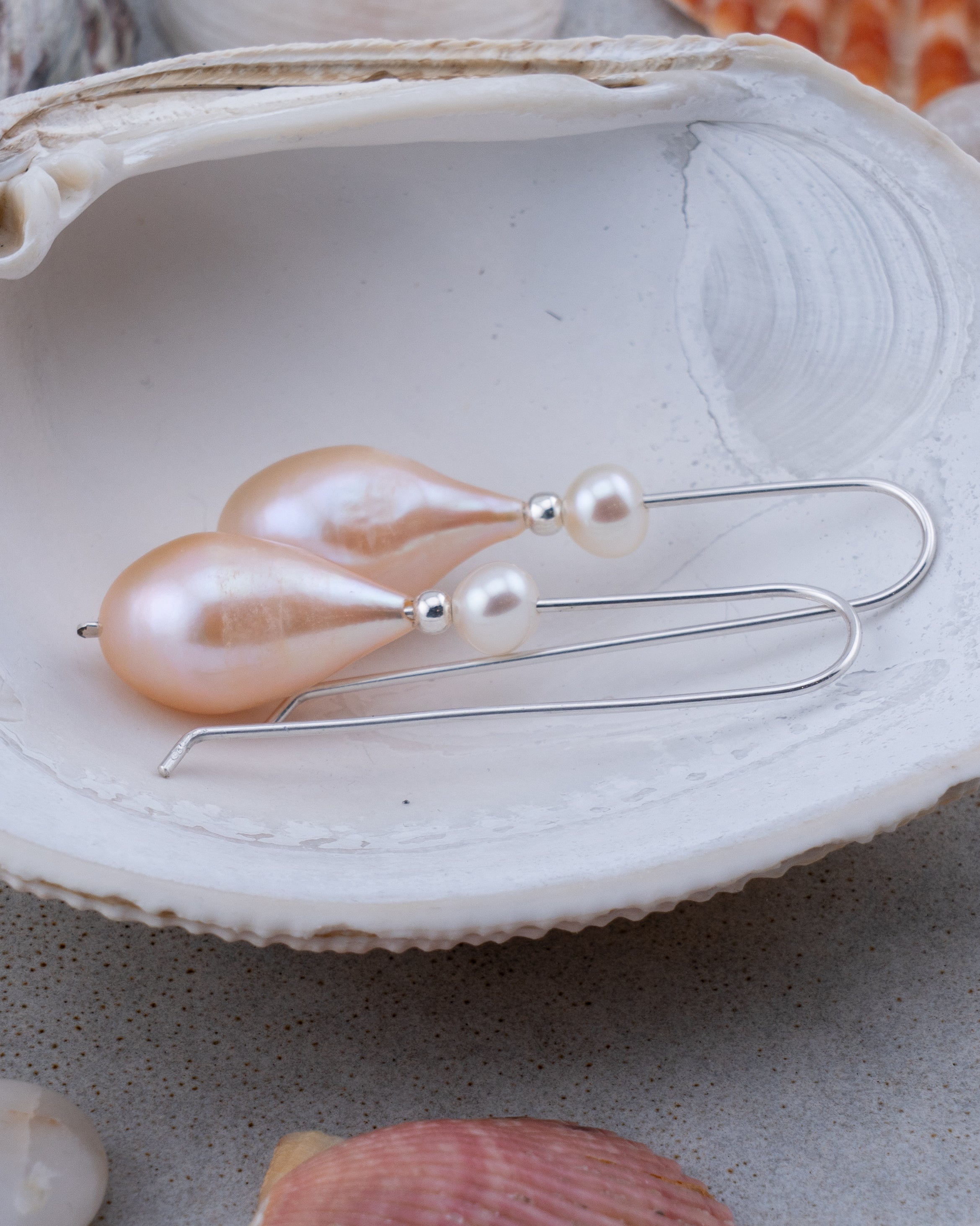 Warm Rain Pearl Earrings
