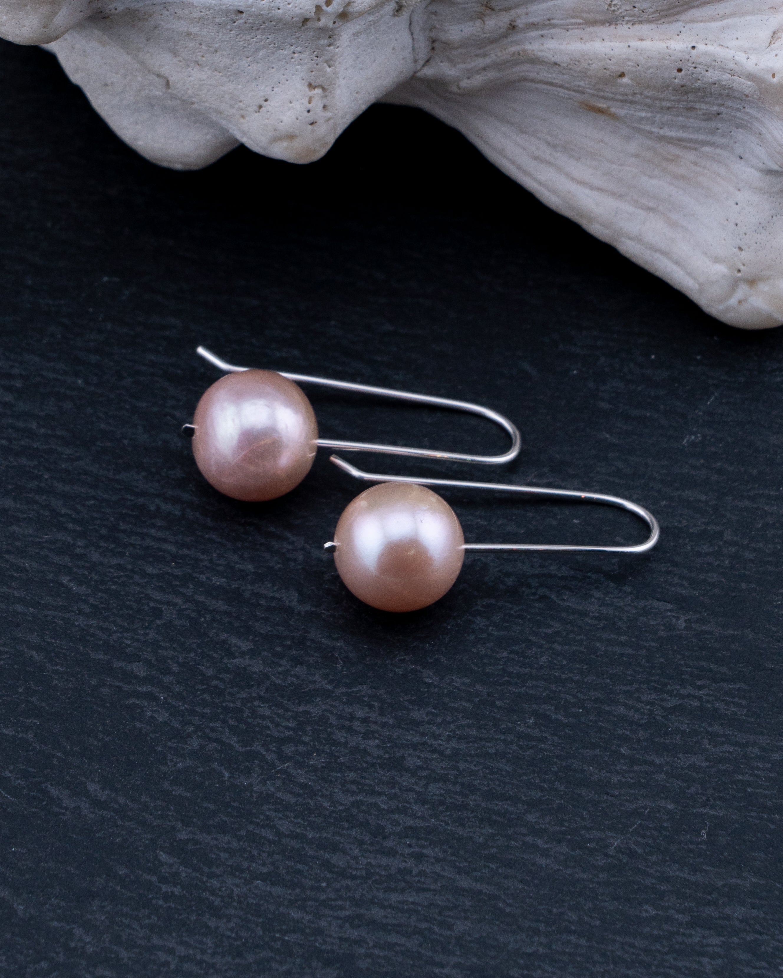 Rose Dusk Pink Edison Pearl Earrings