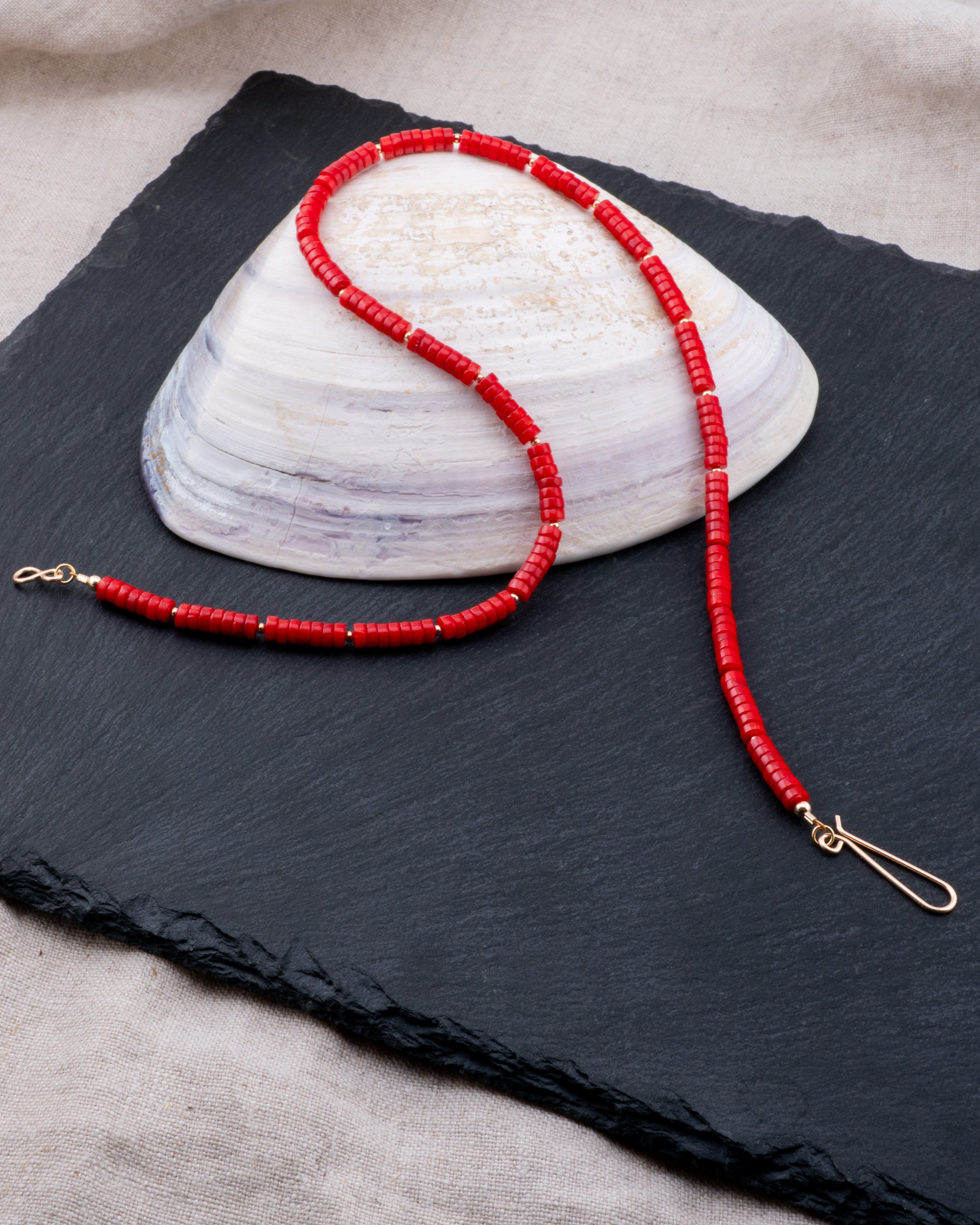 Vermillion Shores Red Coral Necklace