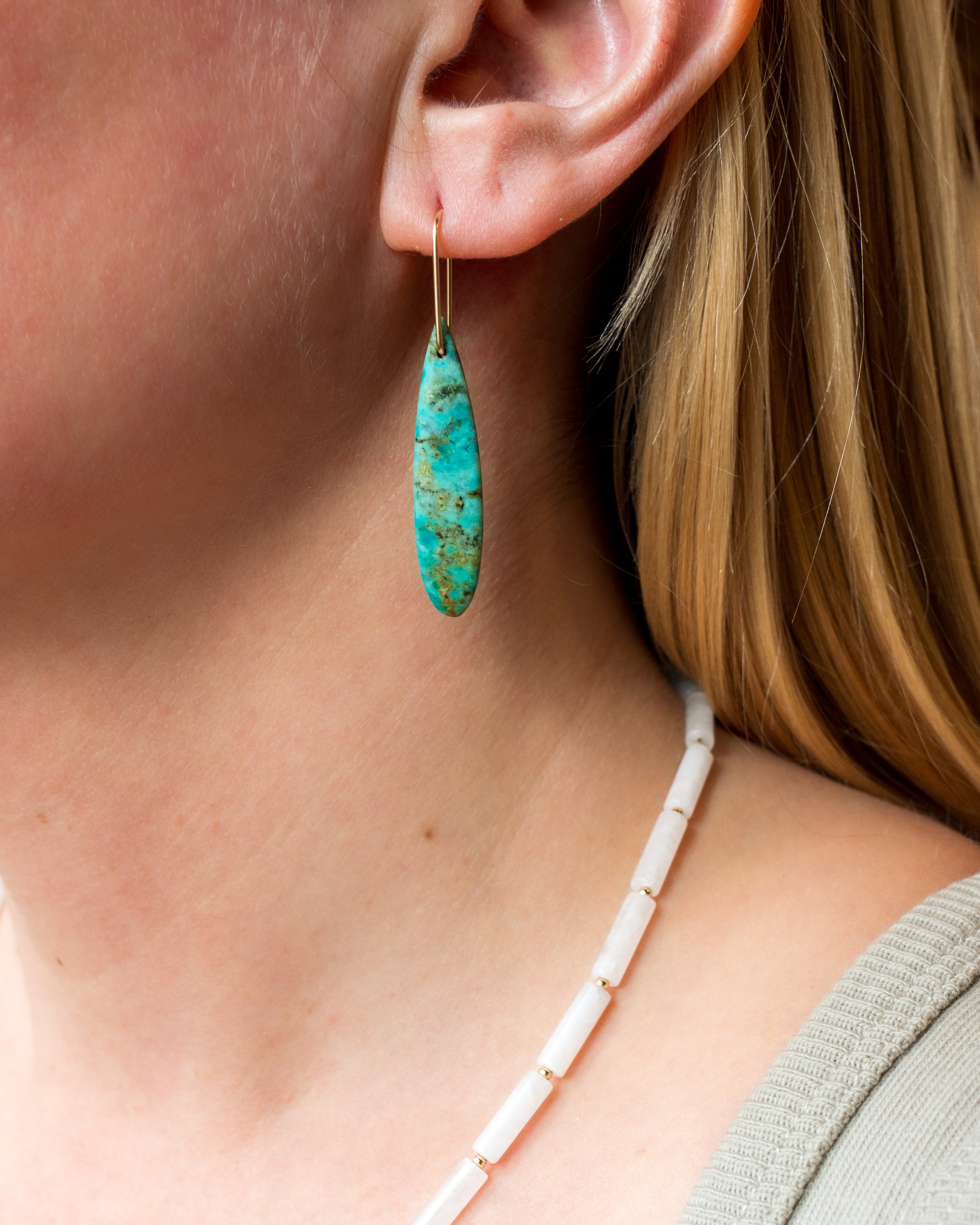 African Turquoise Teardrop Dangles
