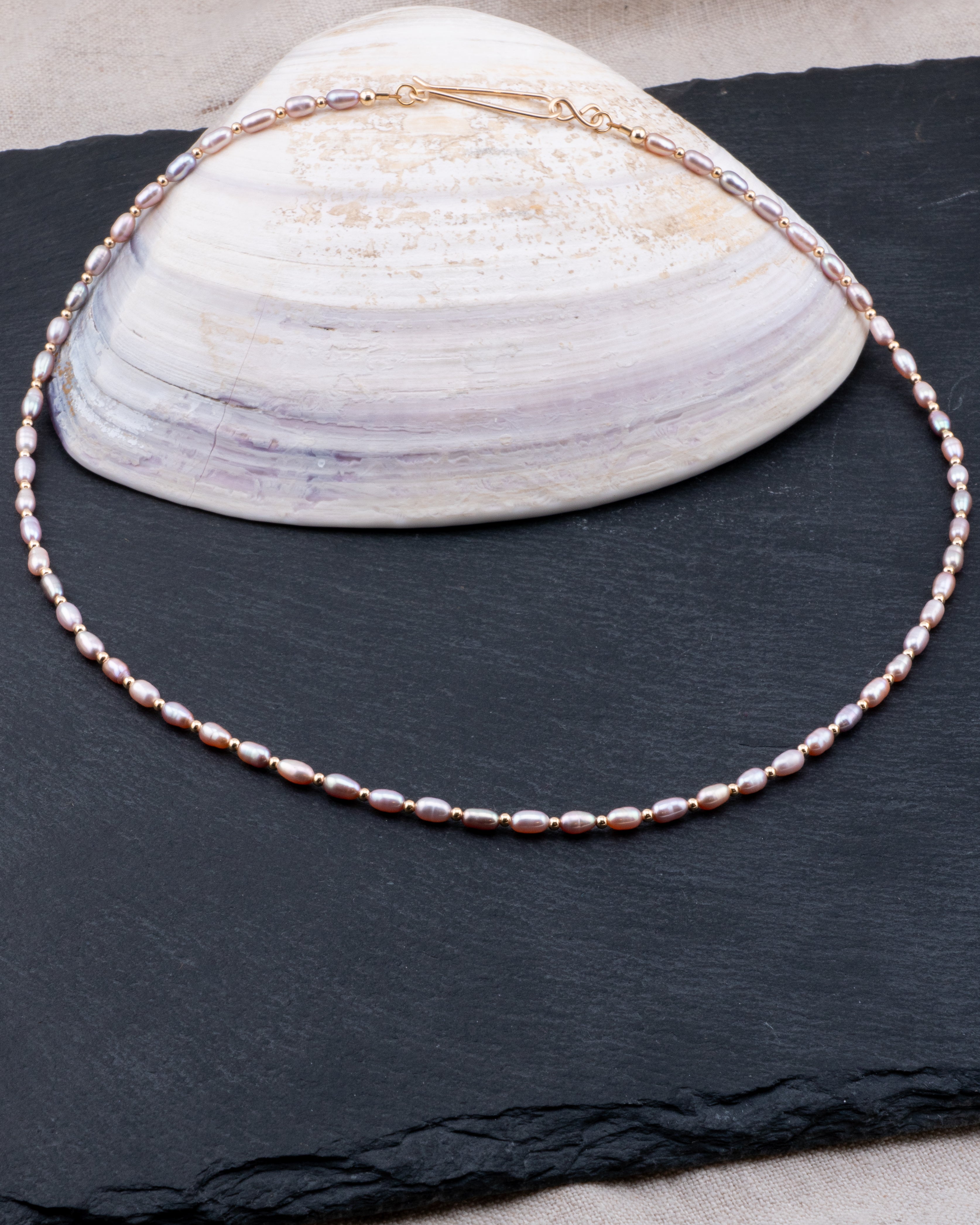 Sunkissed Mauve Freshwater Pearl Necklace