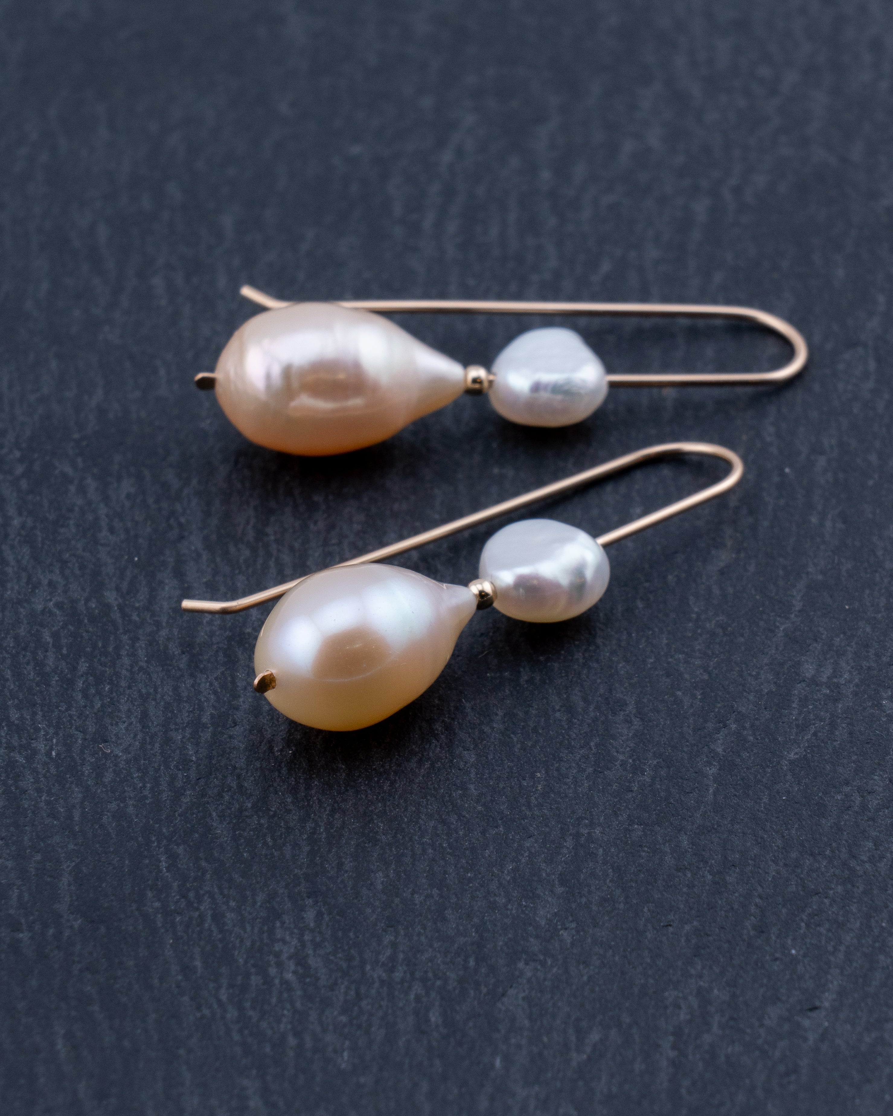 Golden Shore Teardrop Pearl Earrings