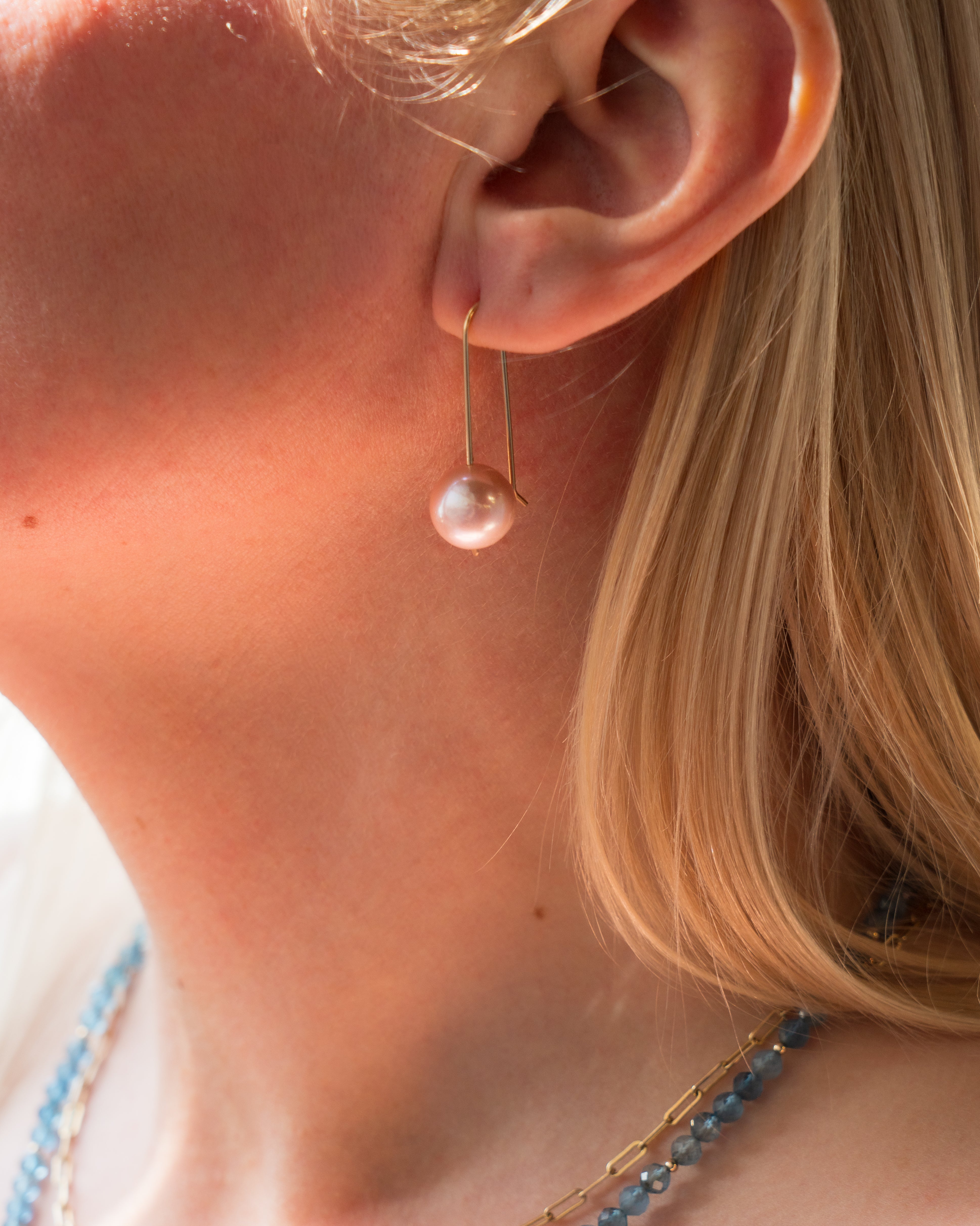 Pastel Dawn Pink Edison Pearl Earrings