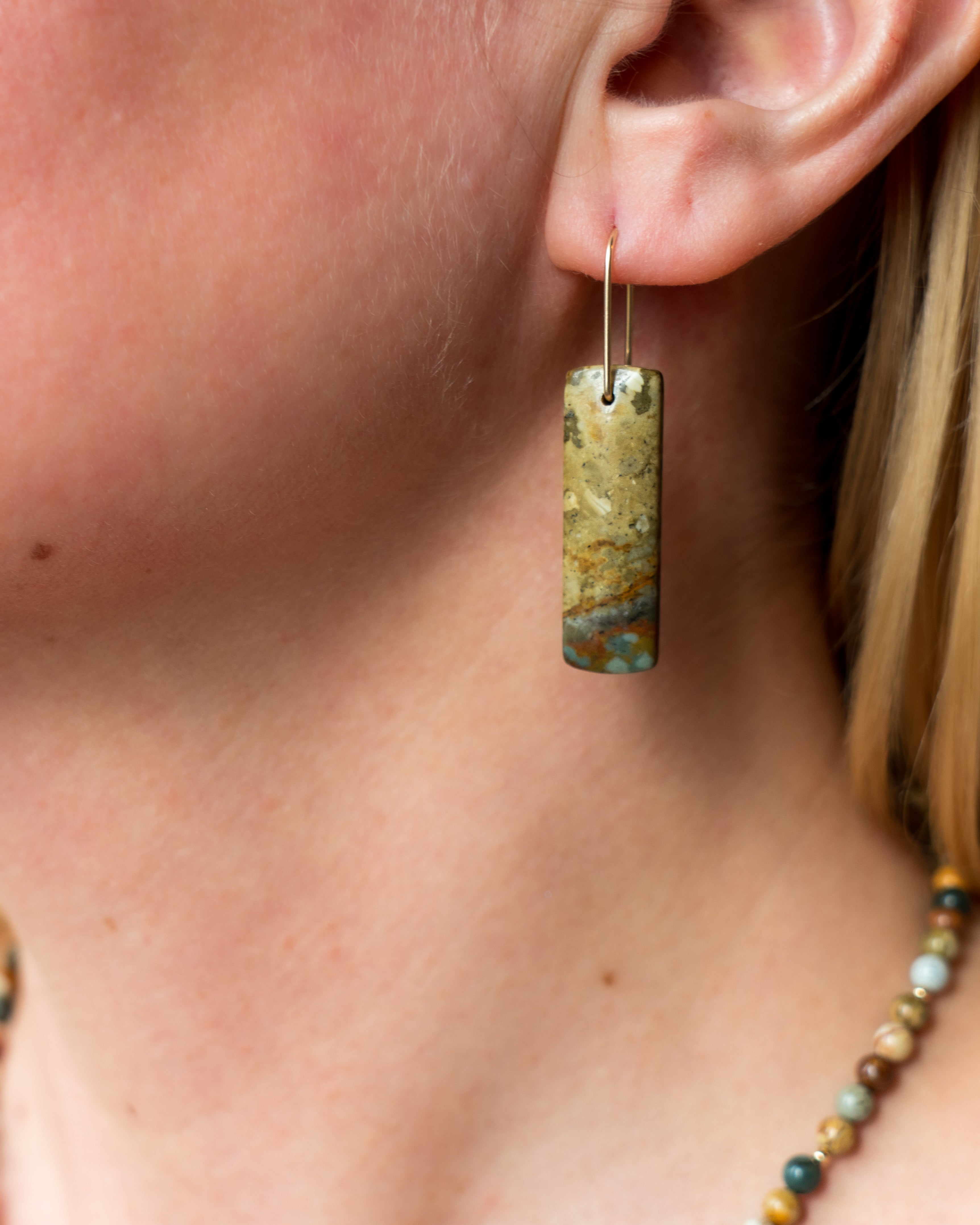 Owyhee Picture Jasper Yellow Dangles