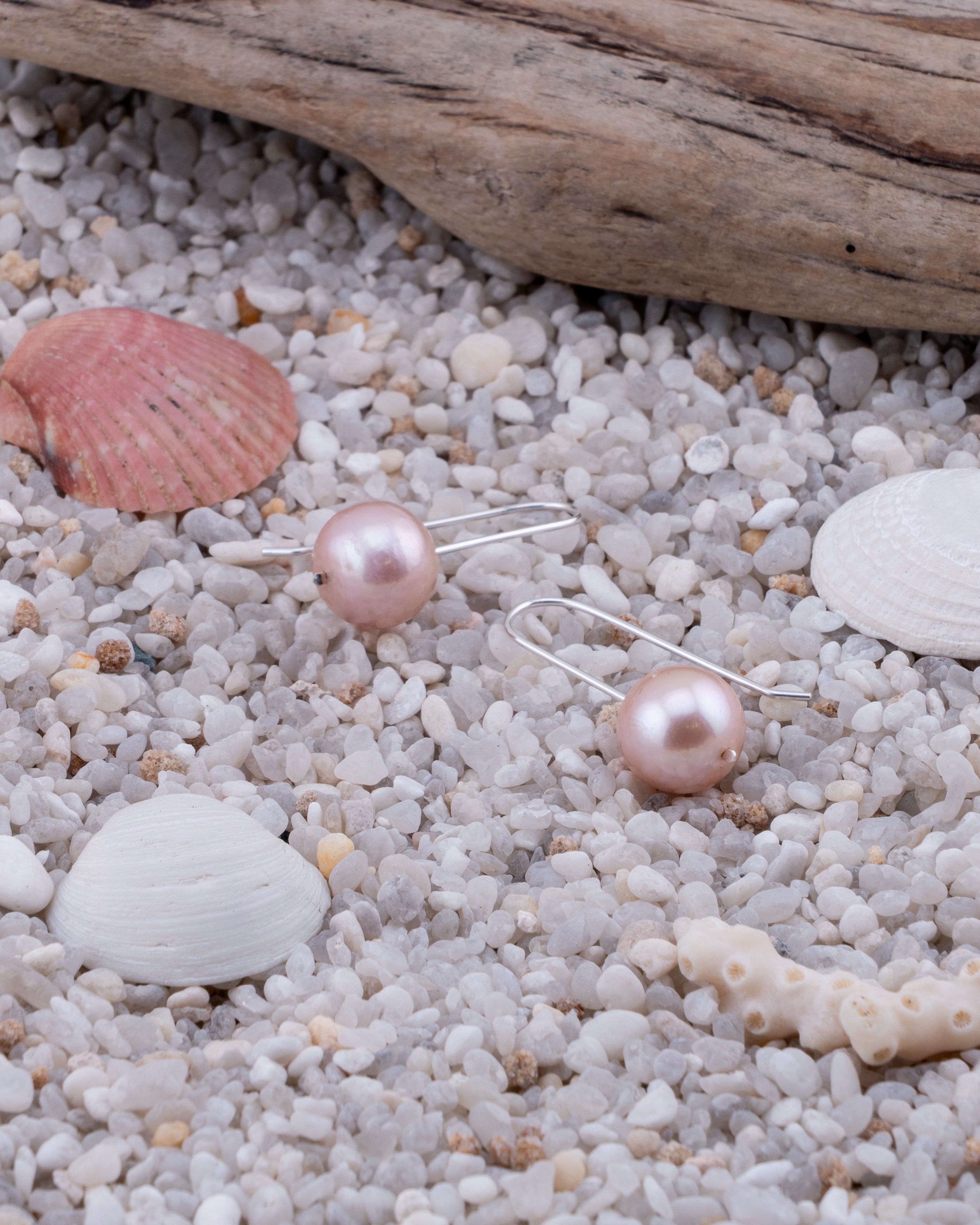 Rose Dusk Pink Edison Pearl Earrings