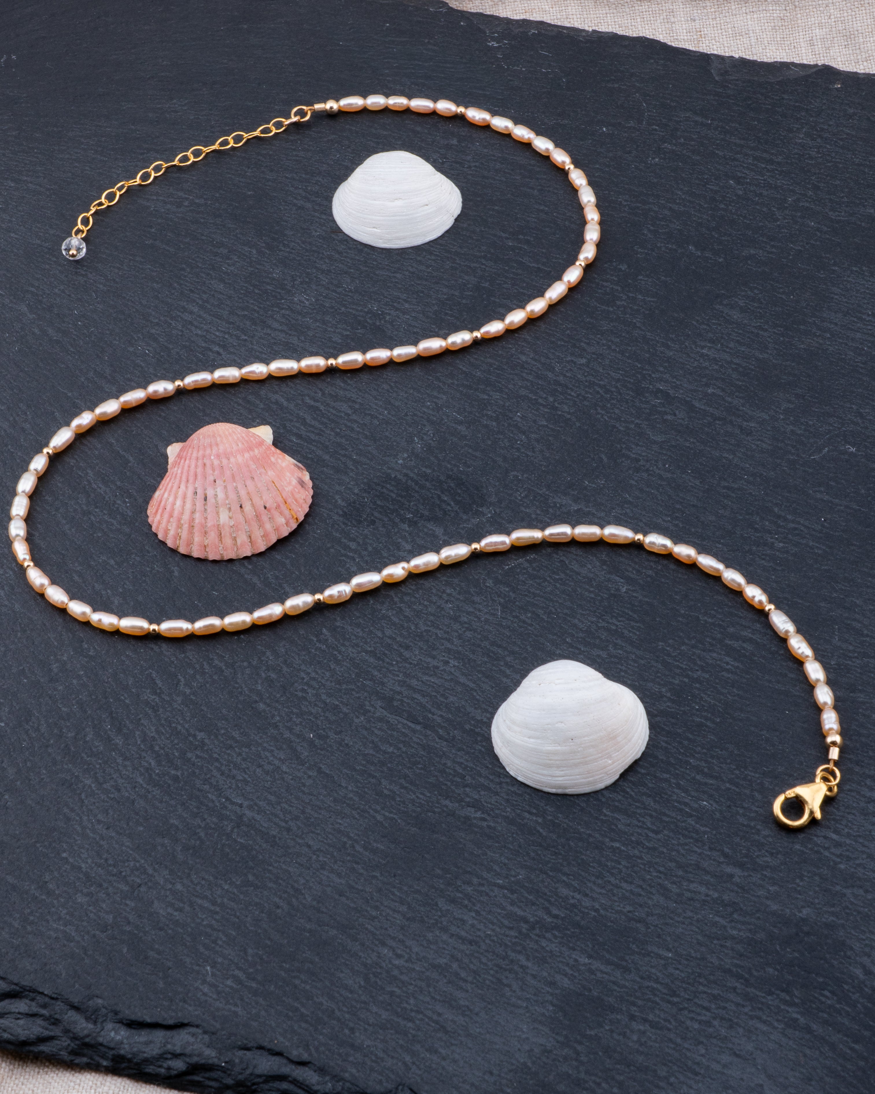 Golden Shores Peach Freshwater Pearl Necklace