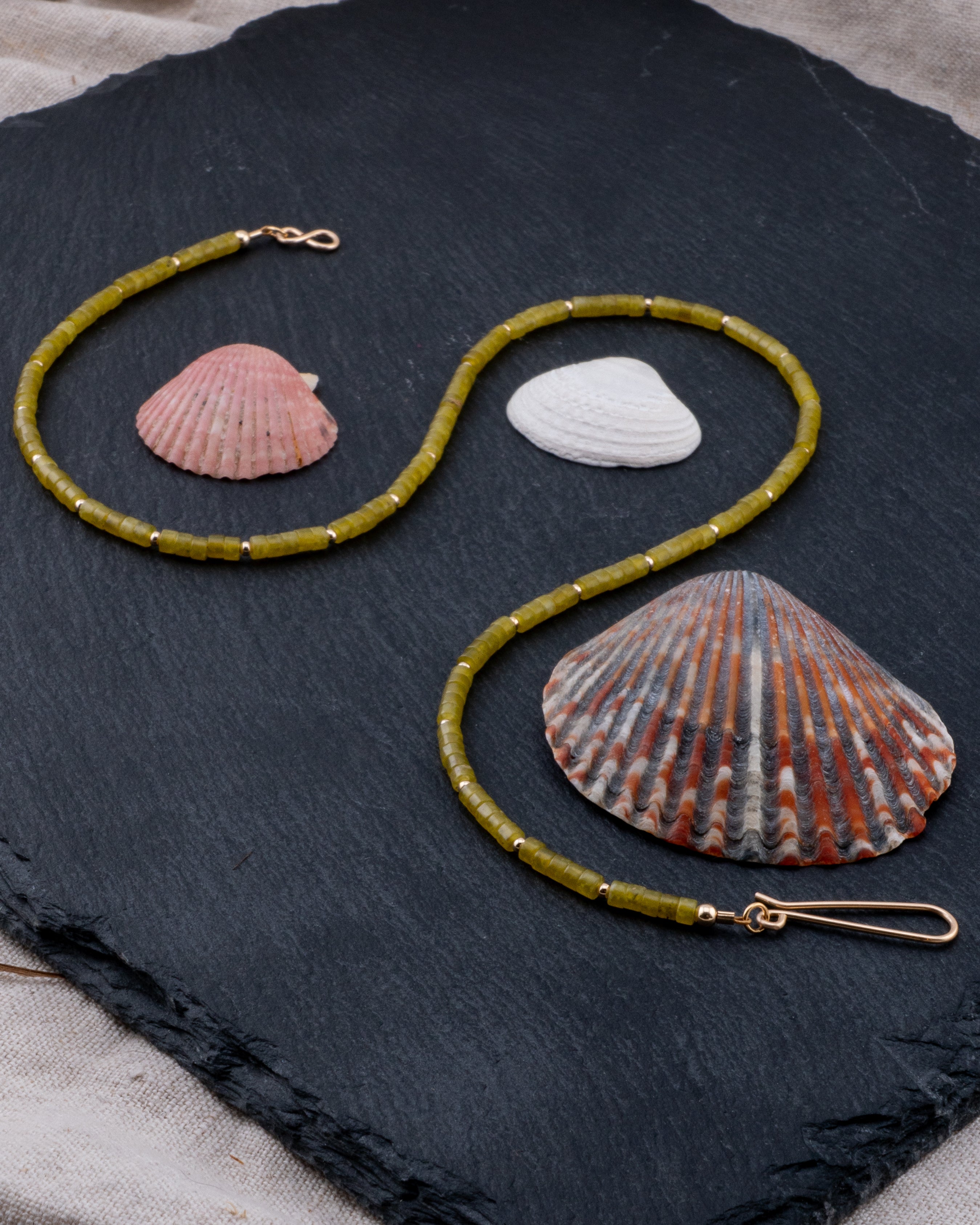 Moss Forest Olive Jade Necklace