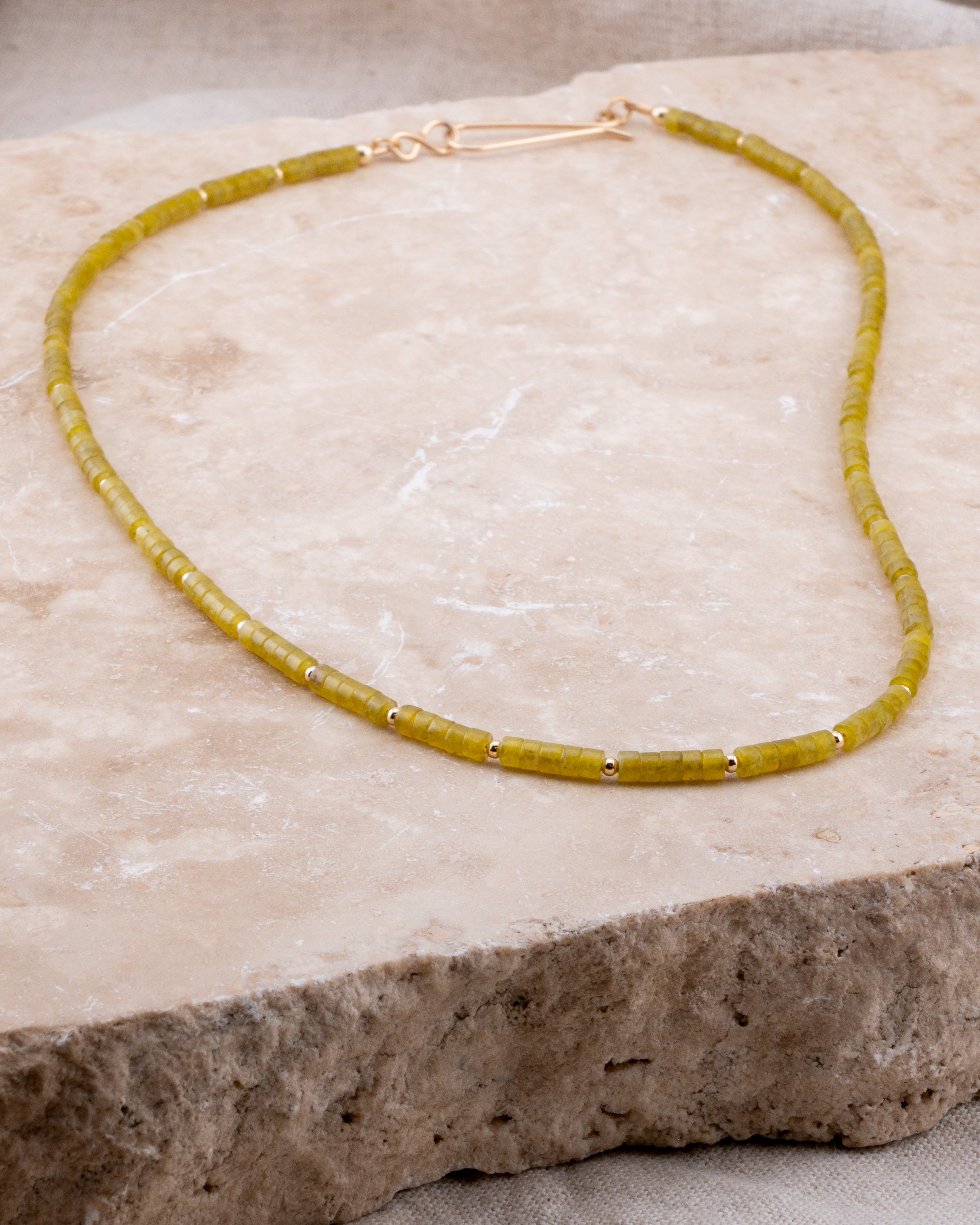 Moss Forest Olive Jade Necklace