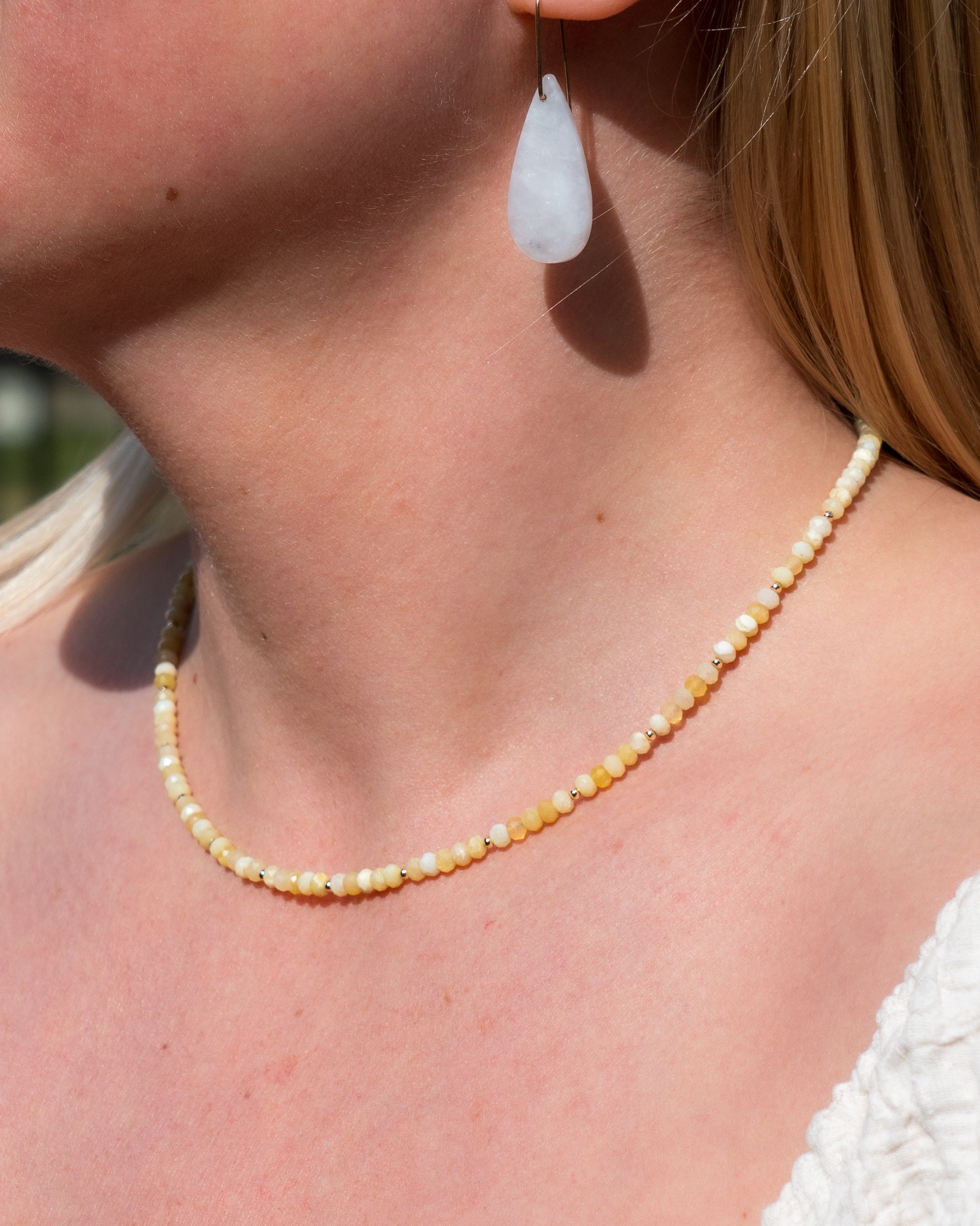 Saffron Glow Yellow Opal Necklace