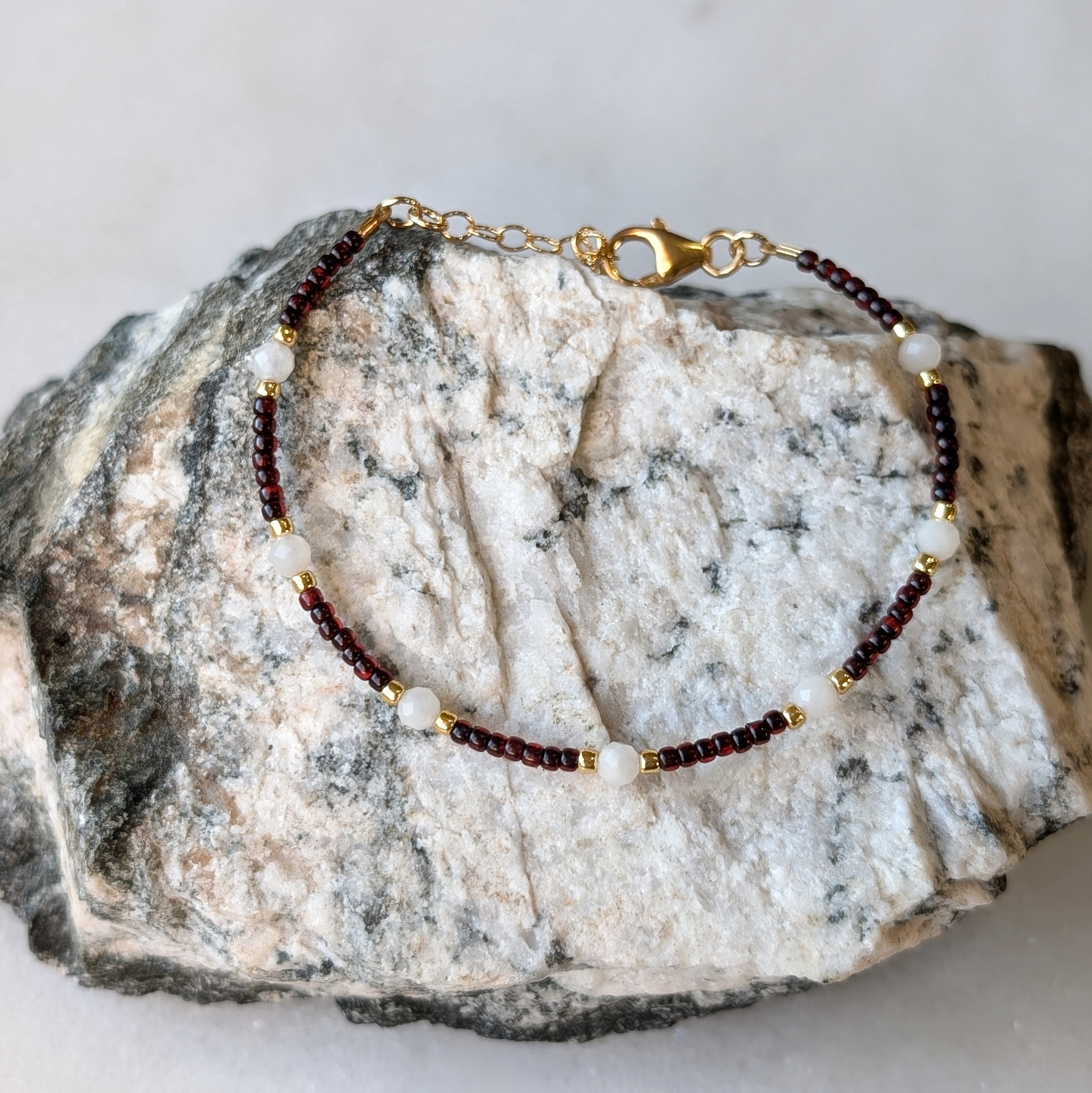 Moonstone Ruby Bracelet