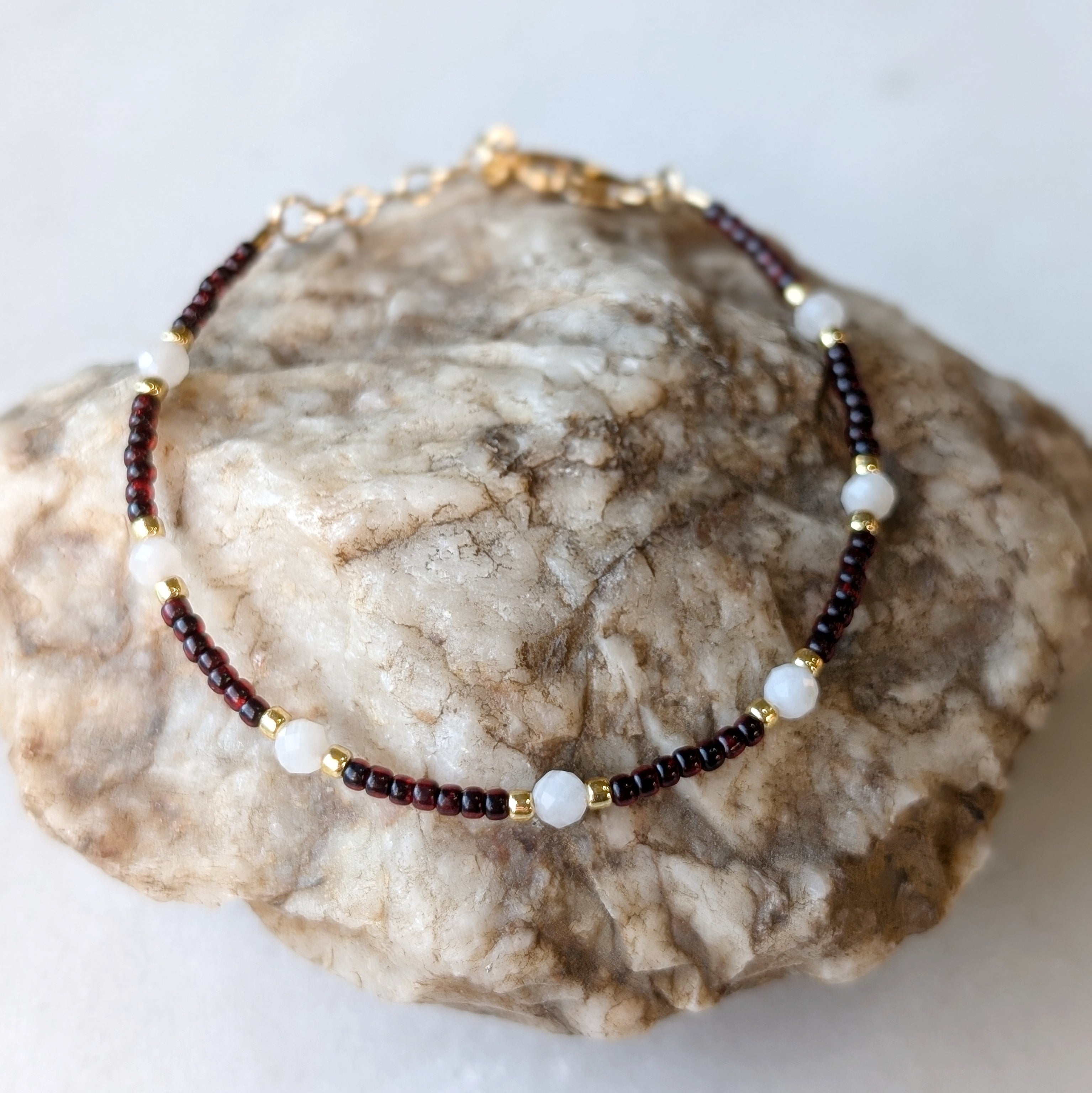 Moonstone Ruby Bracelet