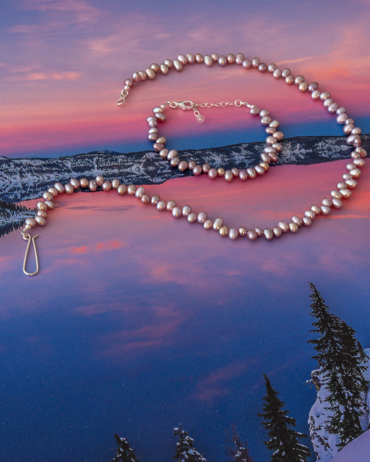 Orchid Noir Freshwater Pearl Necklace