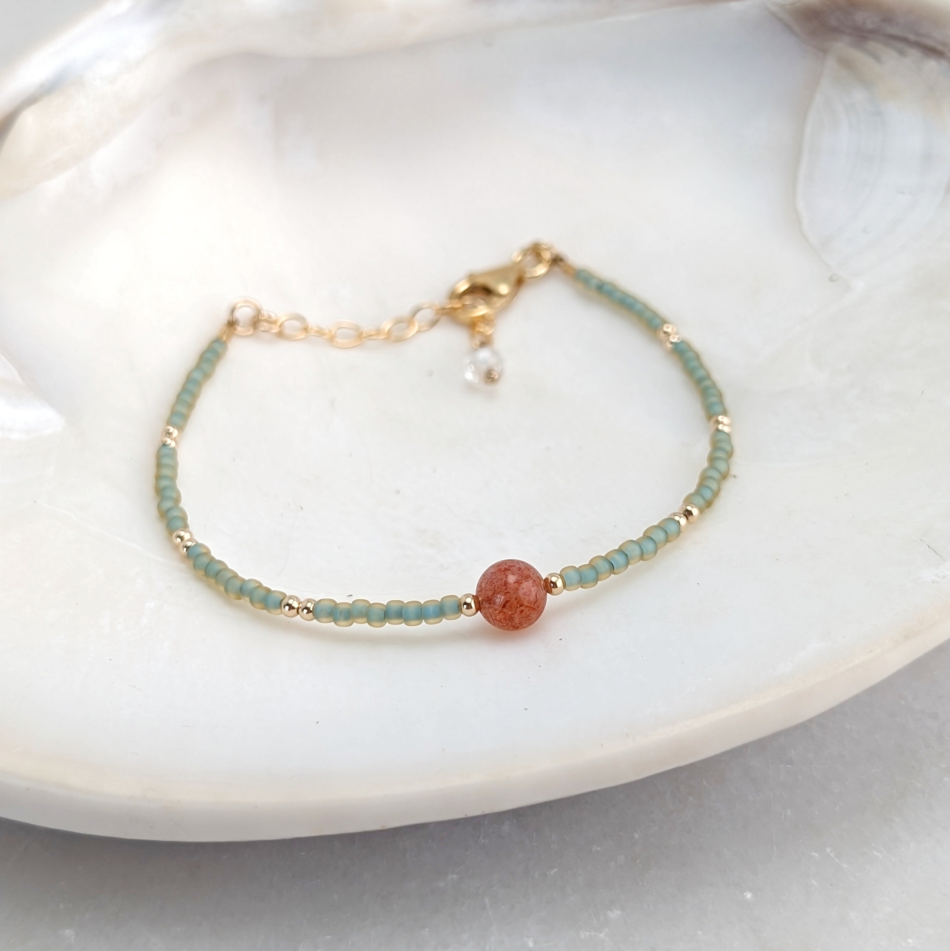 Sunstone Sea Foam Coral Bracelet