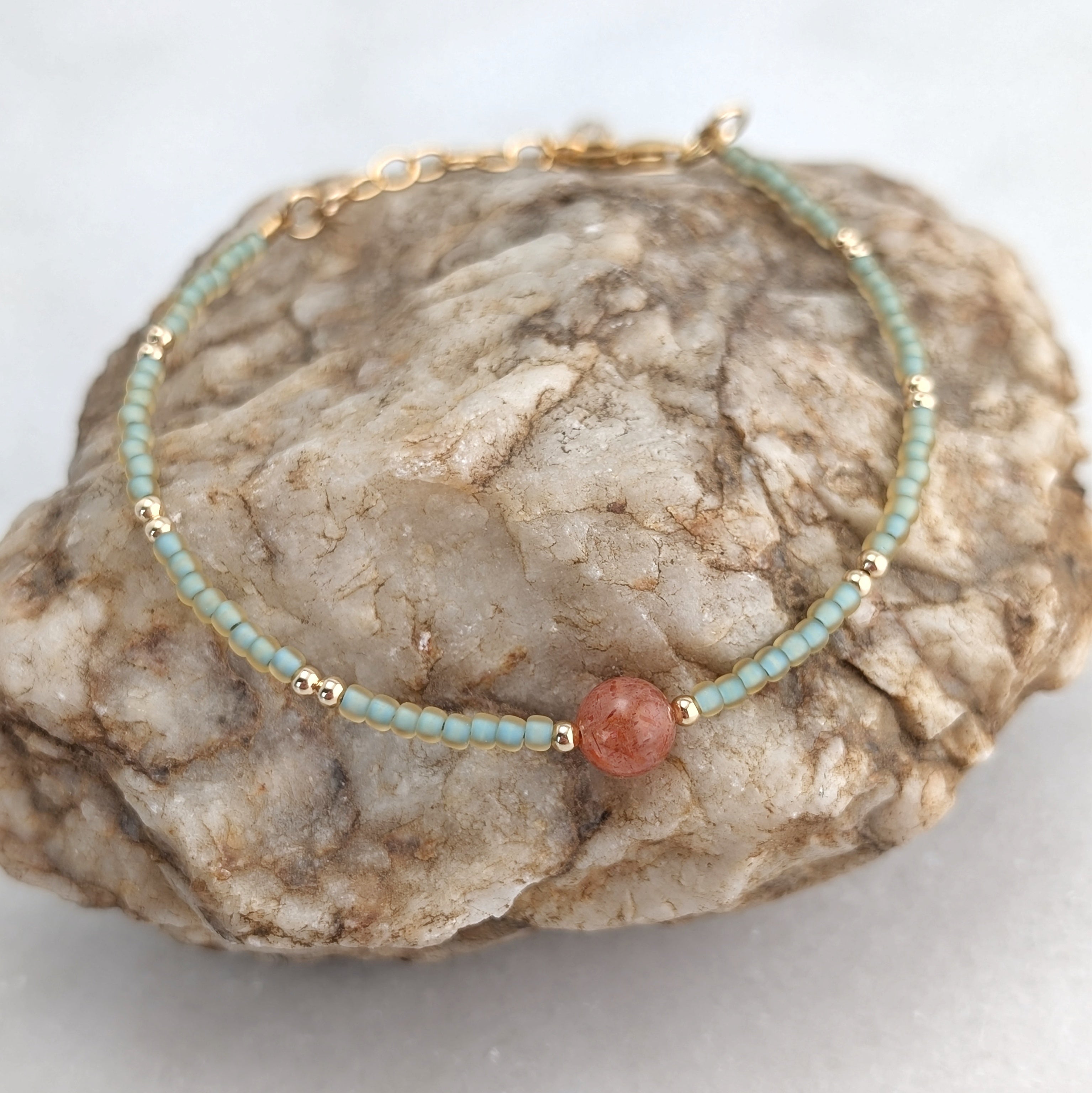 Sunstone Sea Foam Coral Bracelet