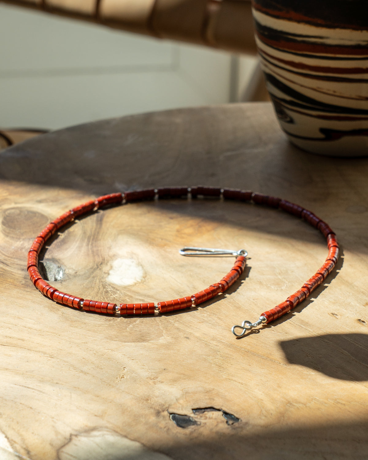 Painted Hills Red Jasper Heishi Necklace
