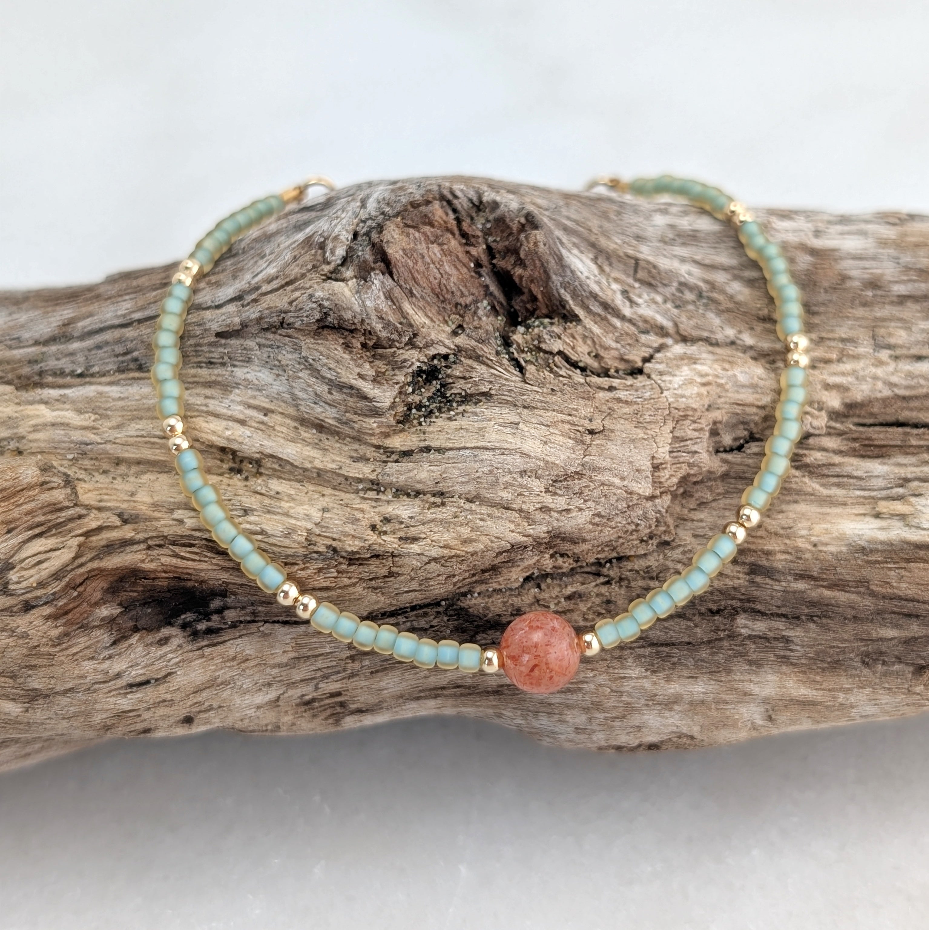 Sunstone Sea Foam Coral Bracelet