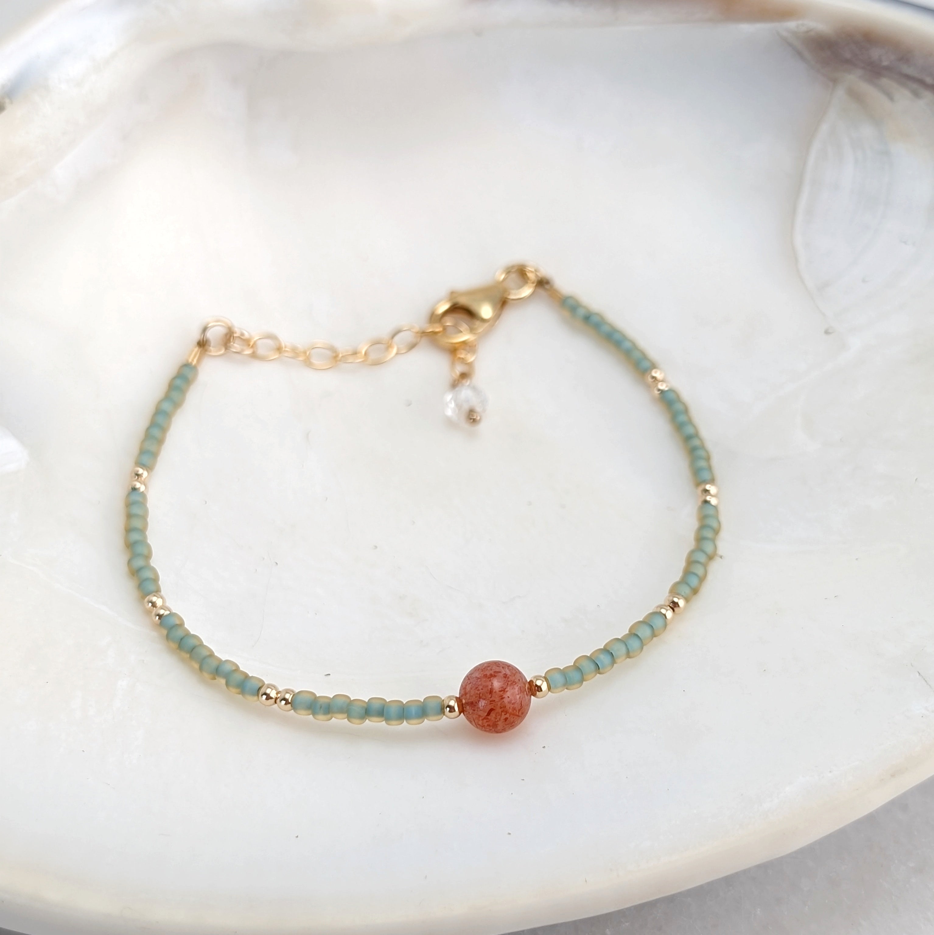 Sunstone Sea Foam Coral Bracelet