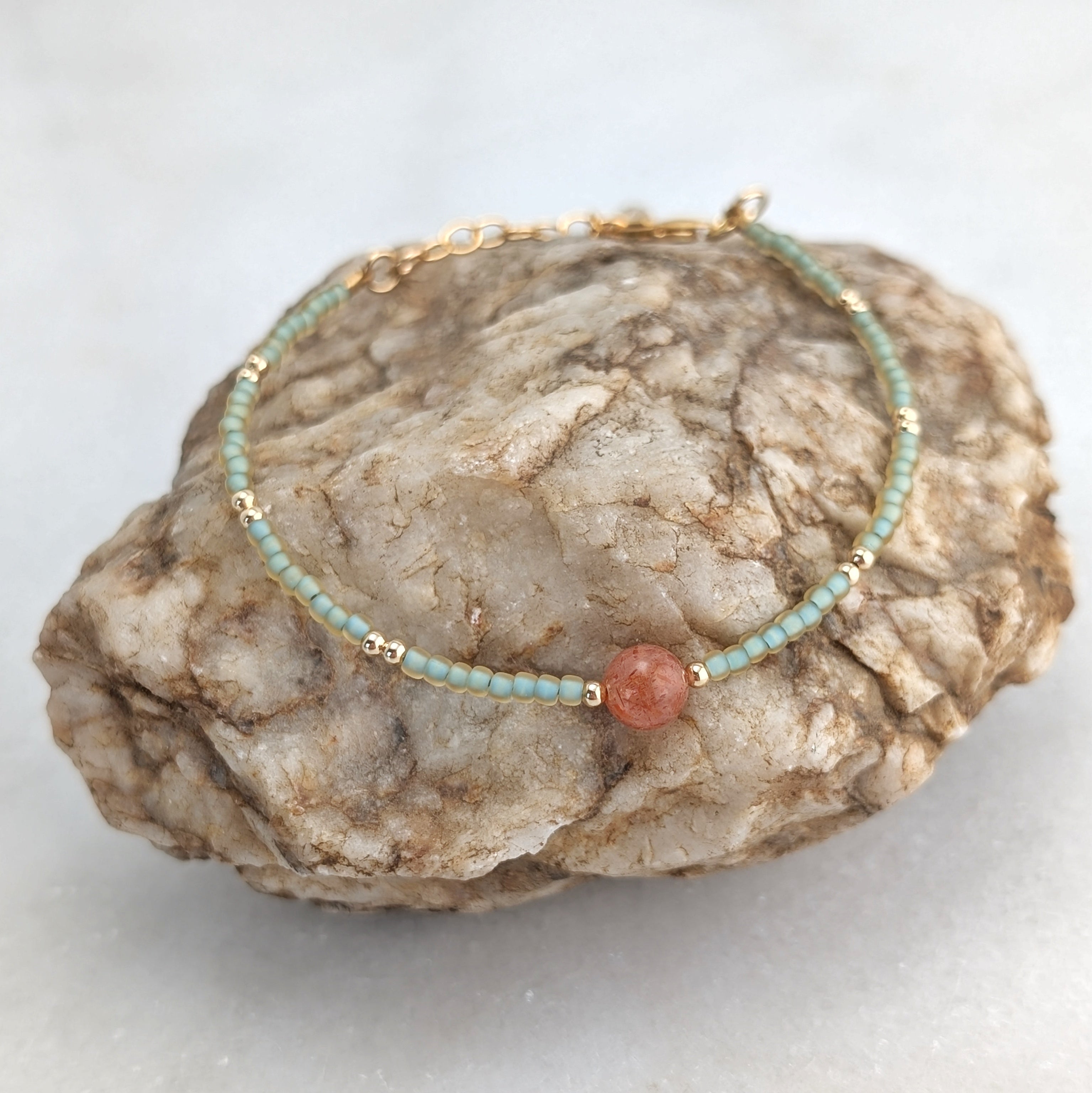 Sunstone Sea Foam Coral Bracelet