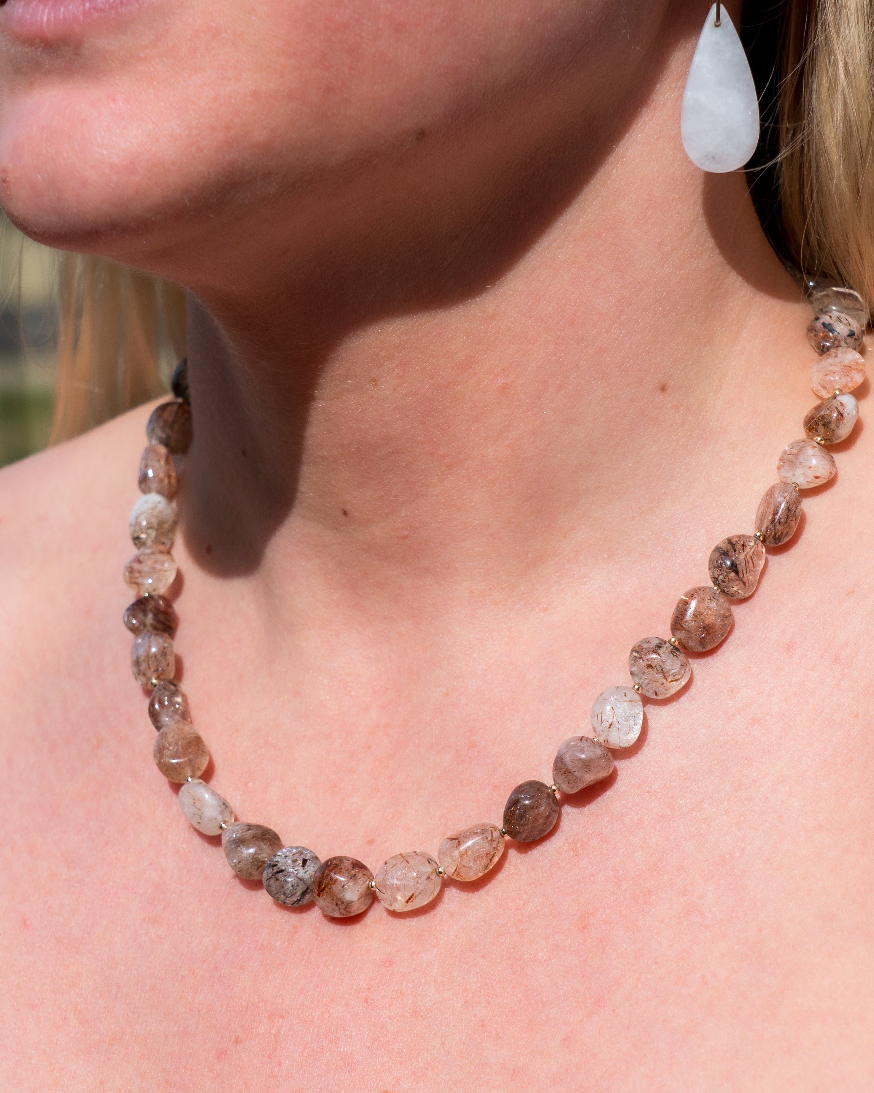 Autumn Harvest Red Rutile Quartz Necklace