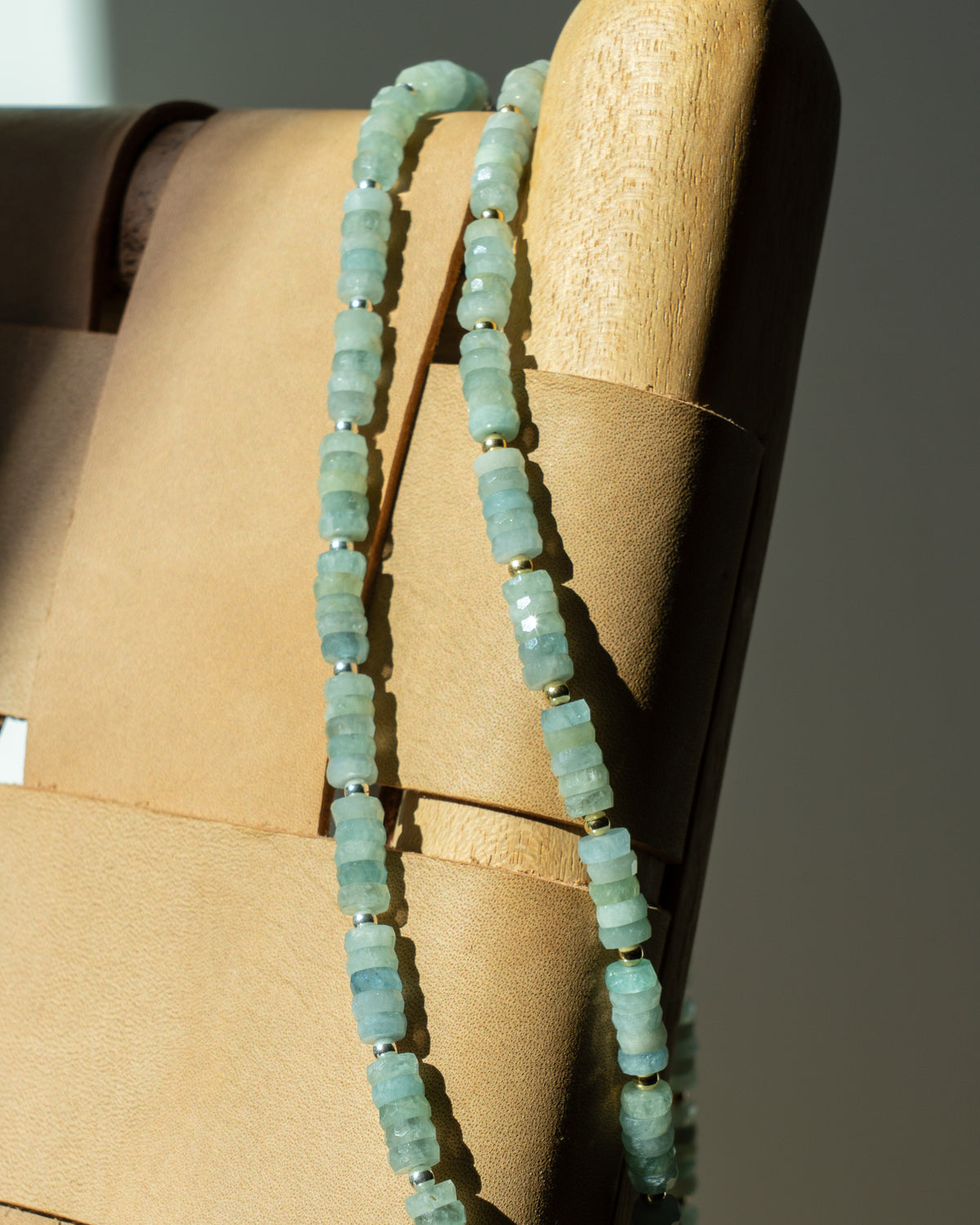Glacial Sea Aquamarine Heishi Necklace