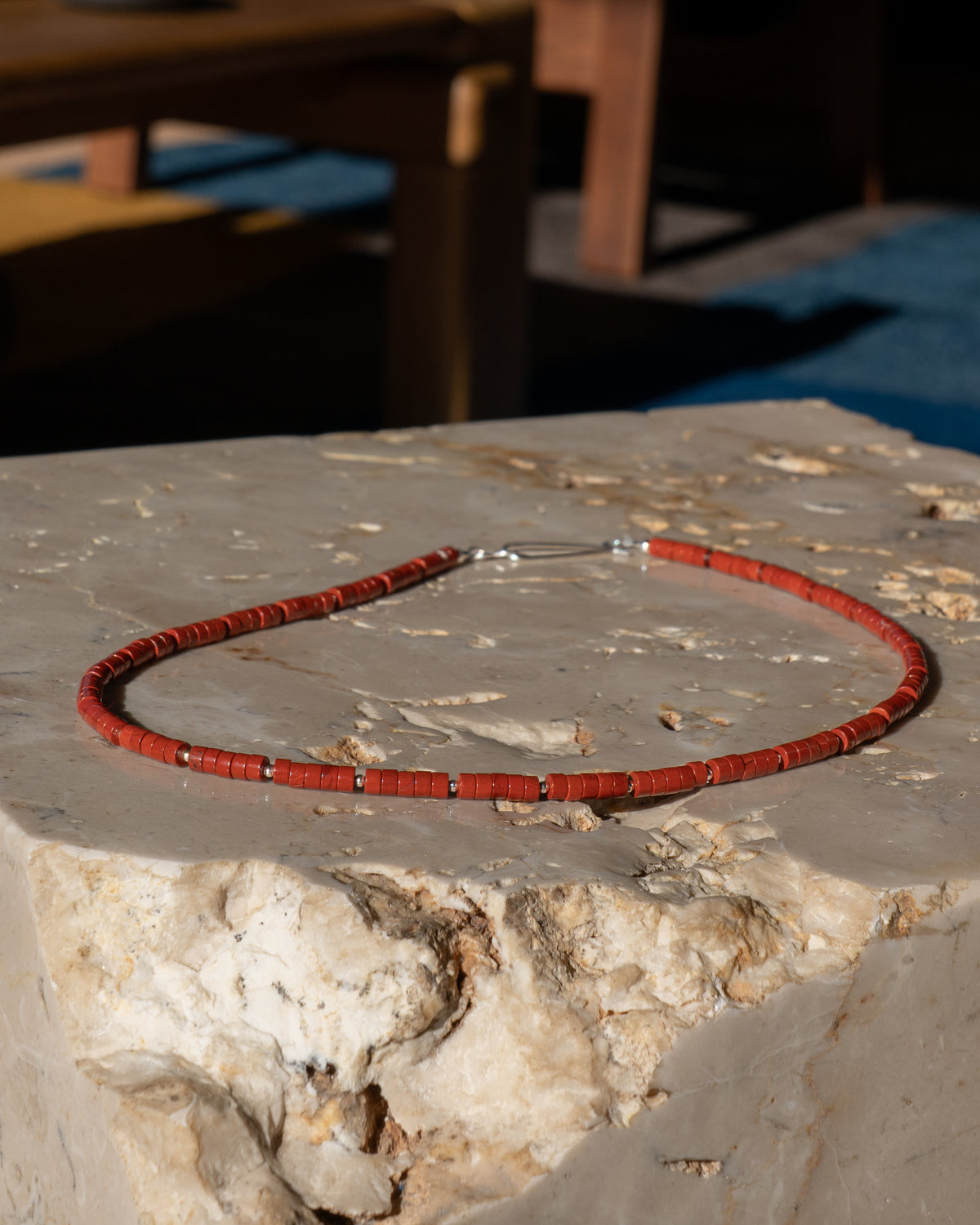 Painted Hills Red Jasper Heishi Necklace