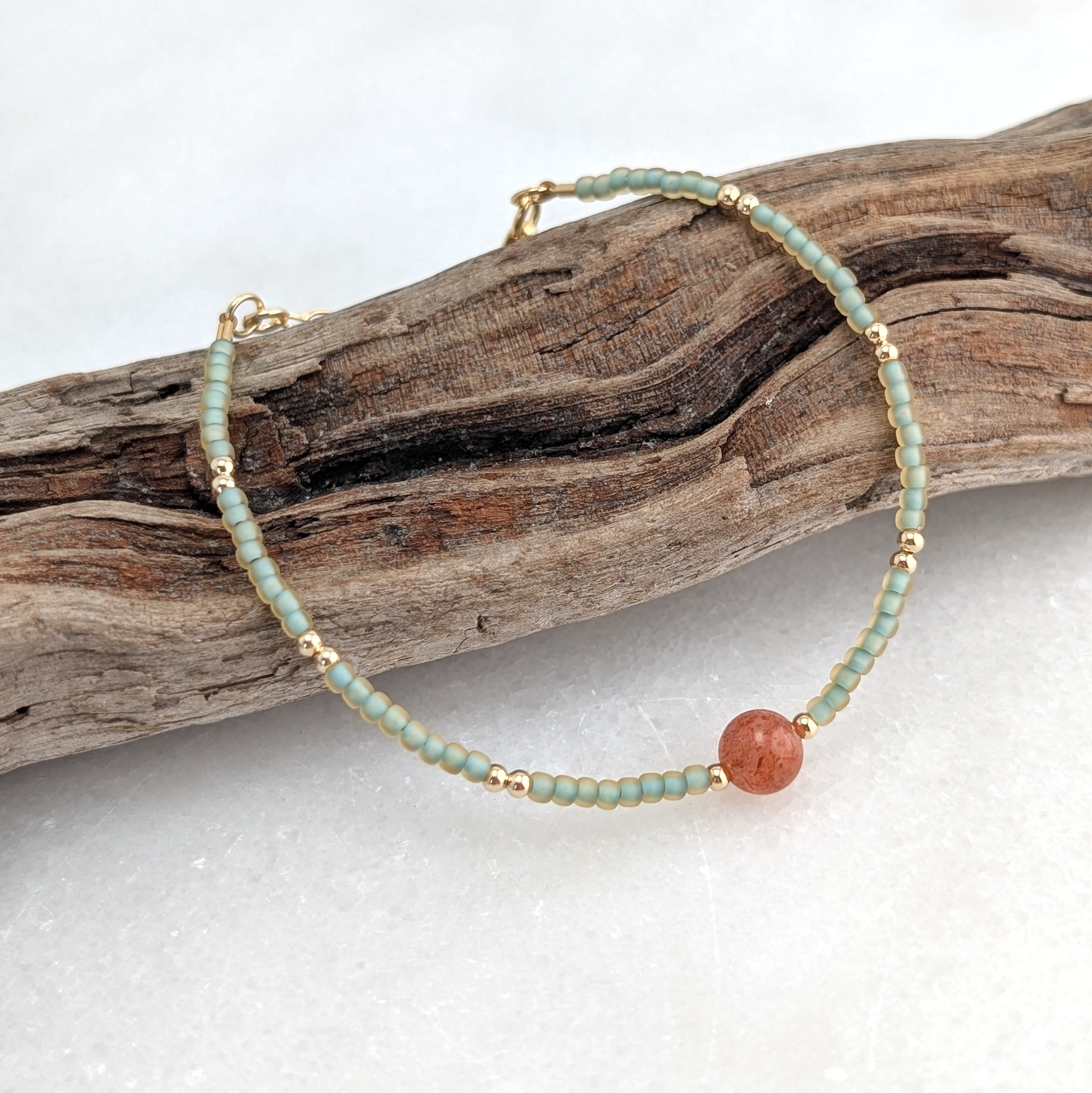 Sunstone Sea Foam Coral Bracelet
