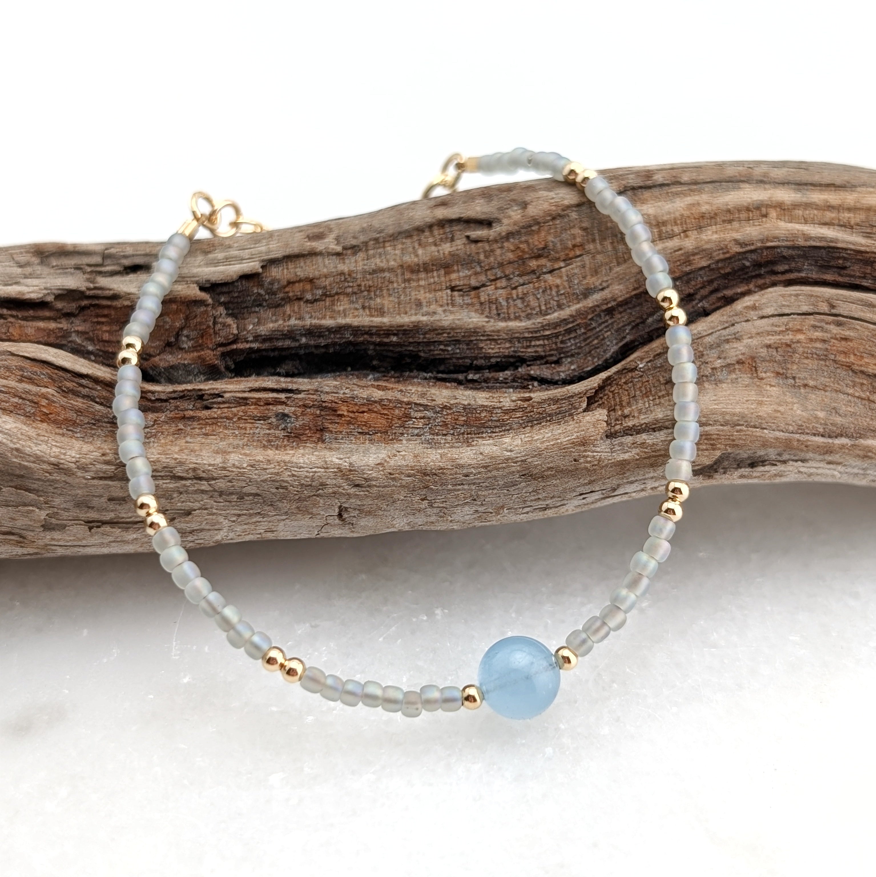 Aquamarine Tranquil Gray Waters Accent Bracelet