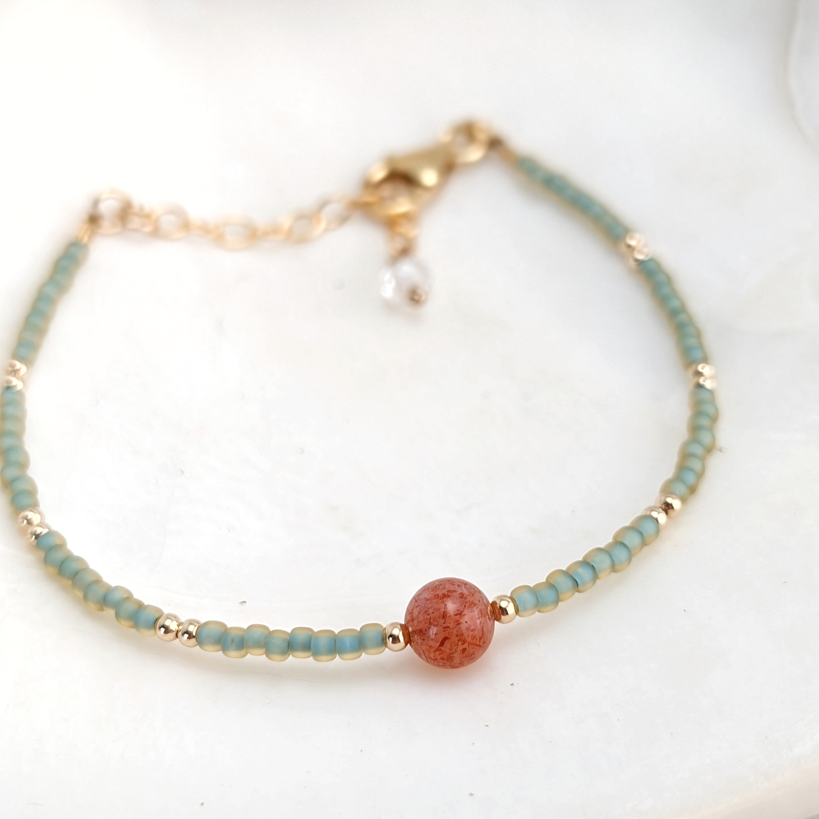 Sunstone Sea Foam Coral Bracelet