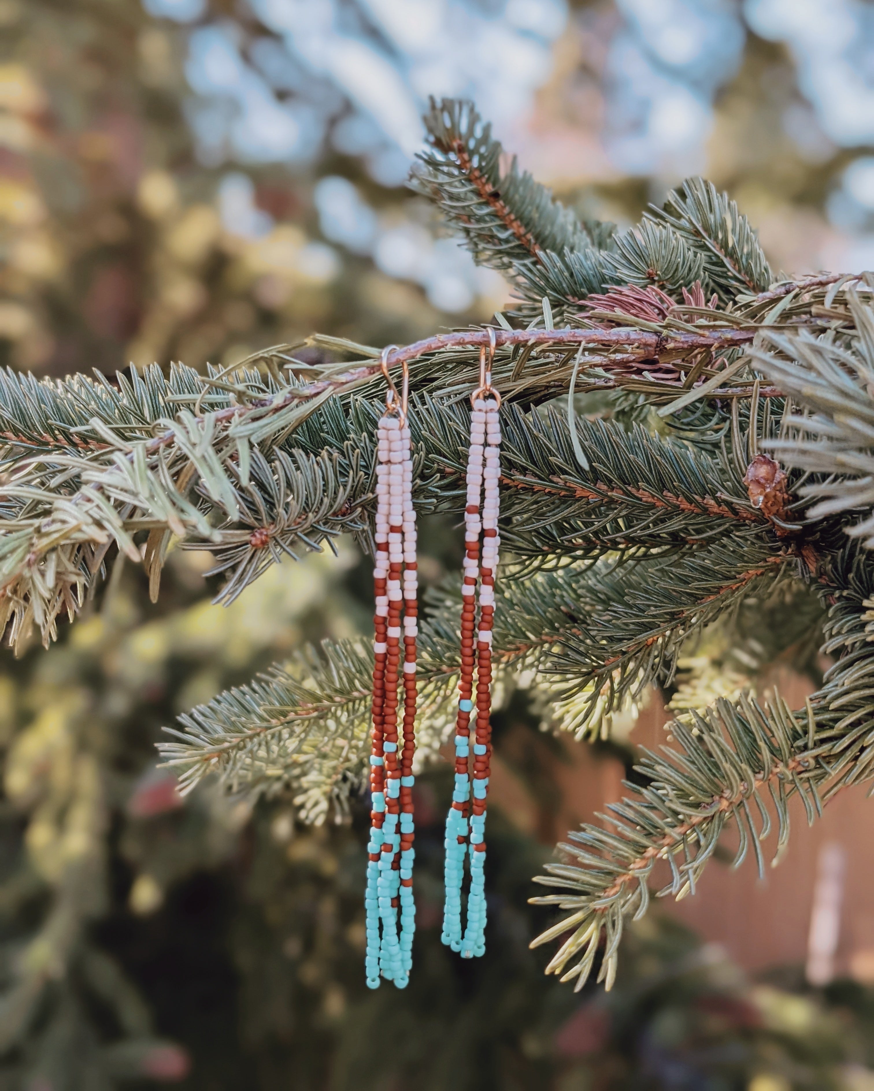 Southwest Wanderer Long Fringe Beaded Earrings